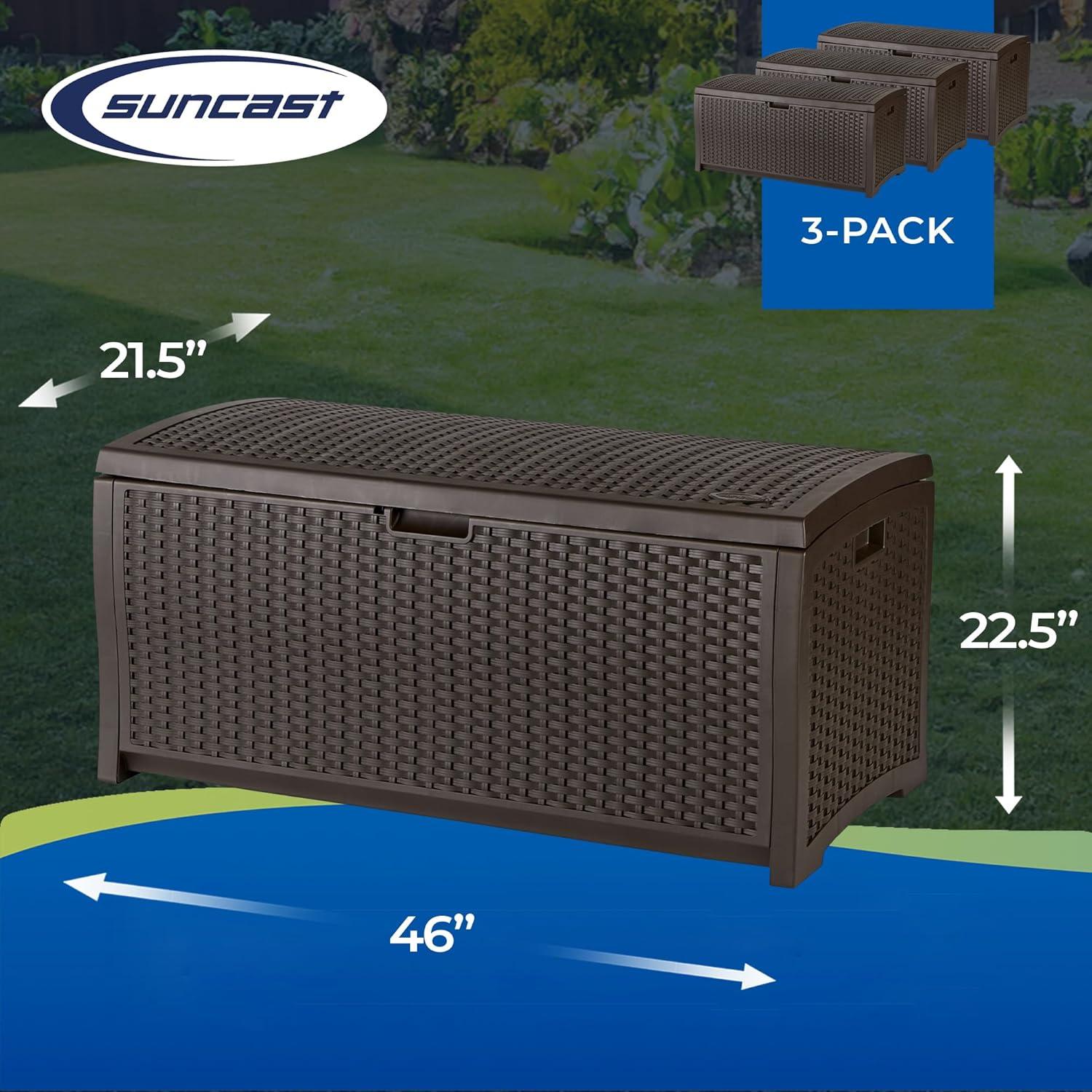 Caja de Almacenamiento Suncast 276.5L Resina Impermeable 3 Pzas