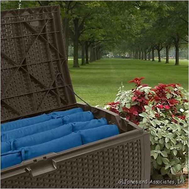 Caja de Almacenamiento Suncast 276.5L Resina Impermeable 3 Pzas