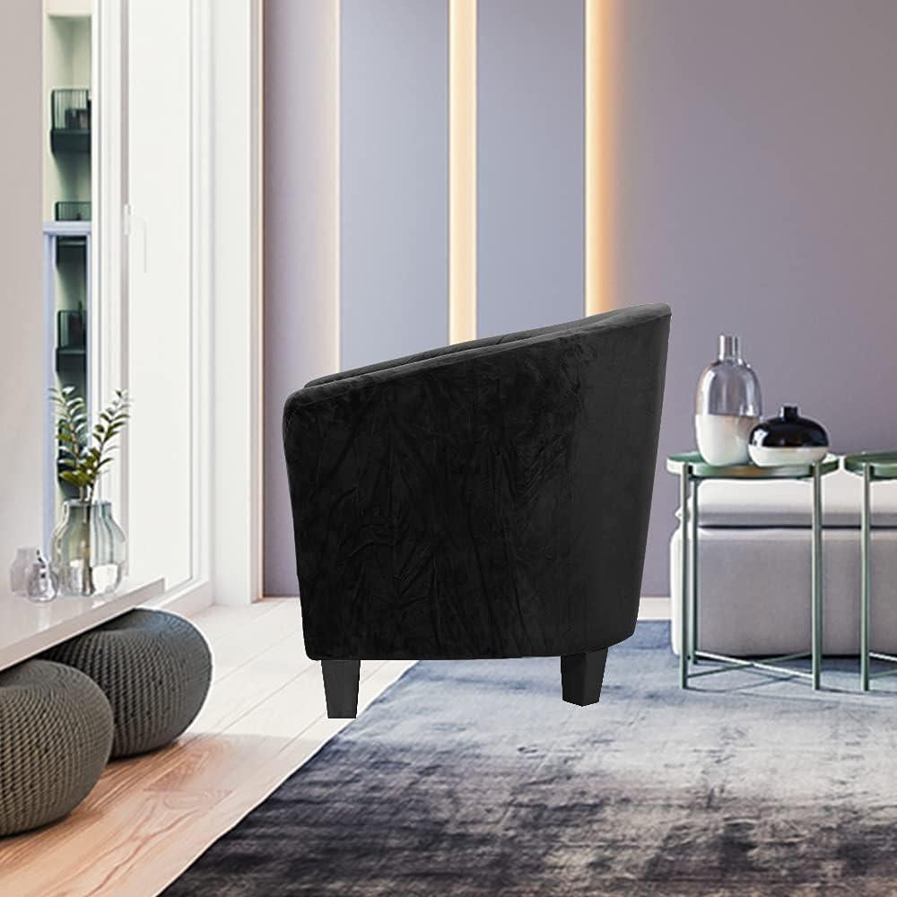 Funda de Silla Tubular MIFXIN de Terciopelo Negro Elástico