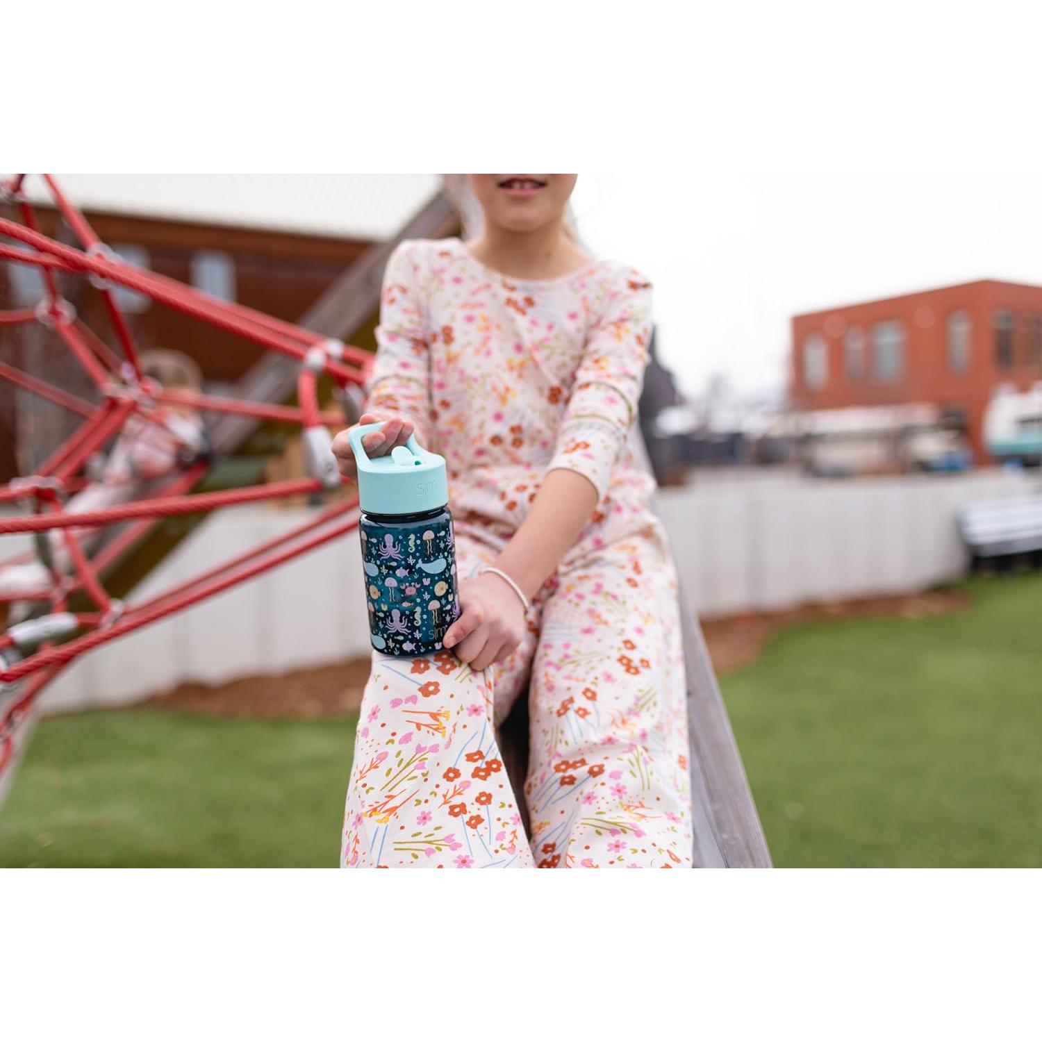 Botella de Agua Simple Modern 354ml con Tapa de Pajita Cielo