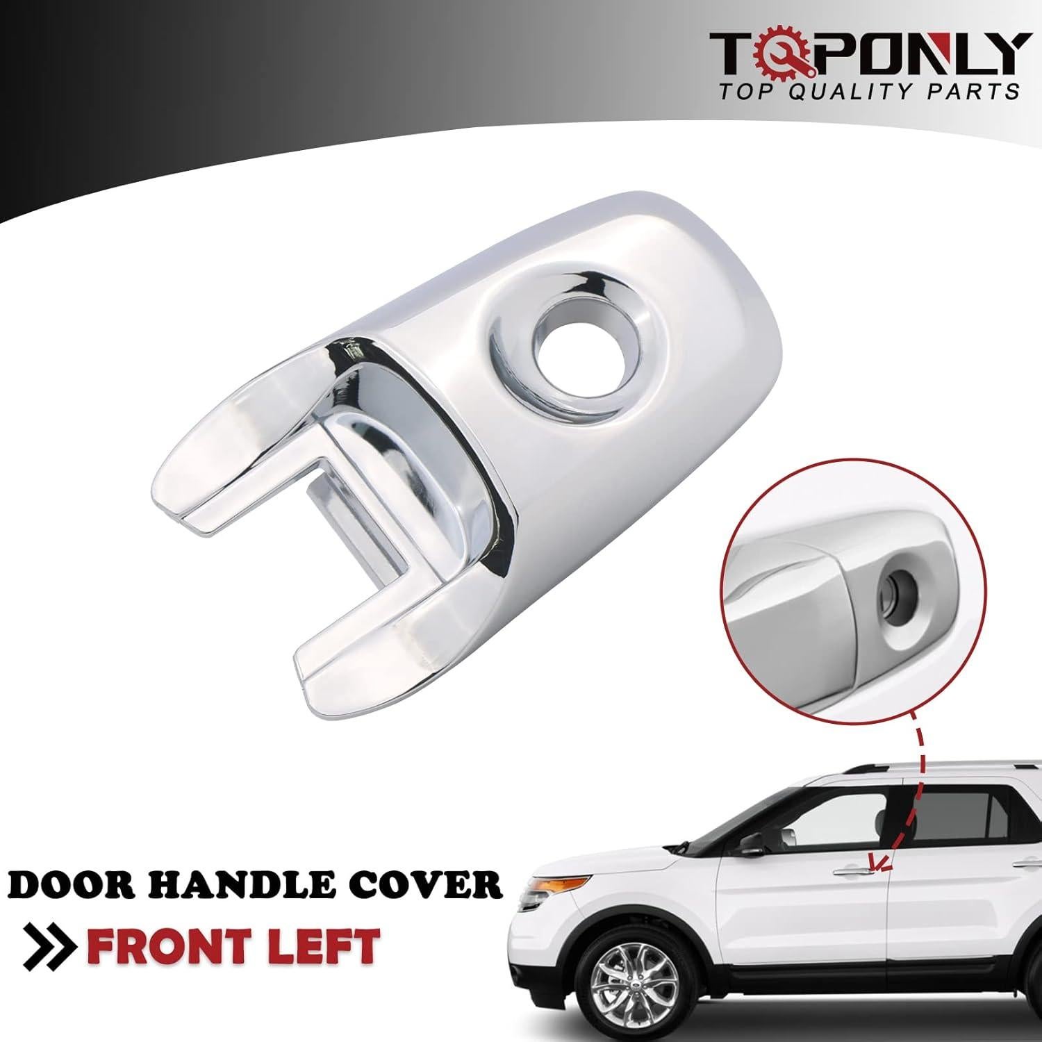 TQPONLY Tapa Cilindro Bloqueo Manija Puerta Ford 2008-2019 Cromo