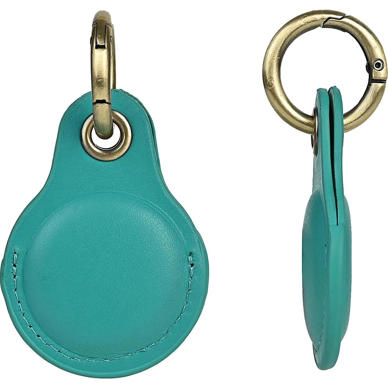 Funda de cuero Tusks para Apple AirTag - Azul Aqua