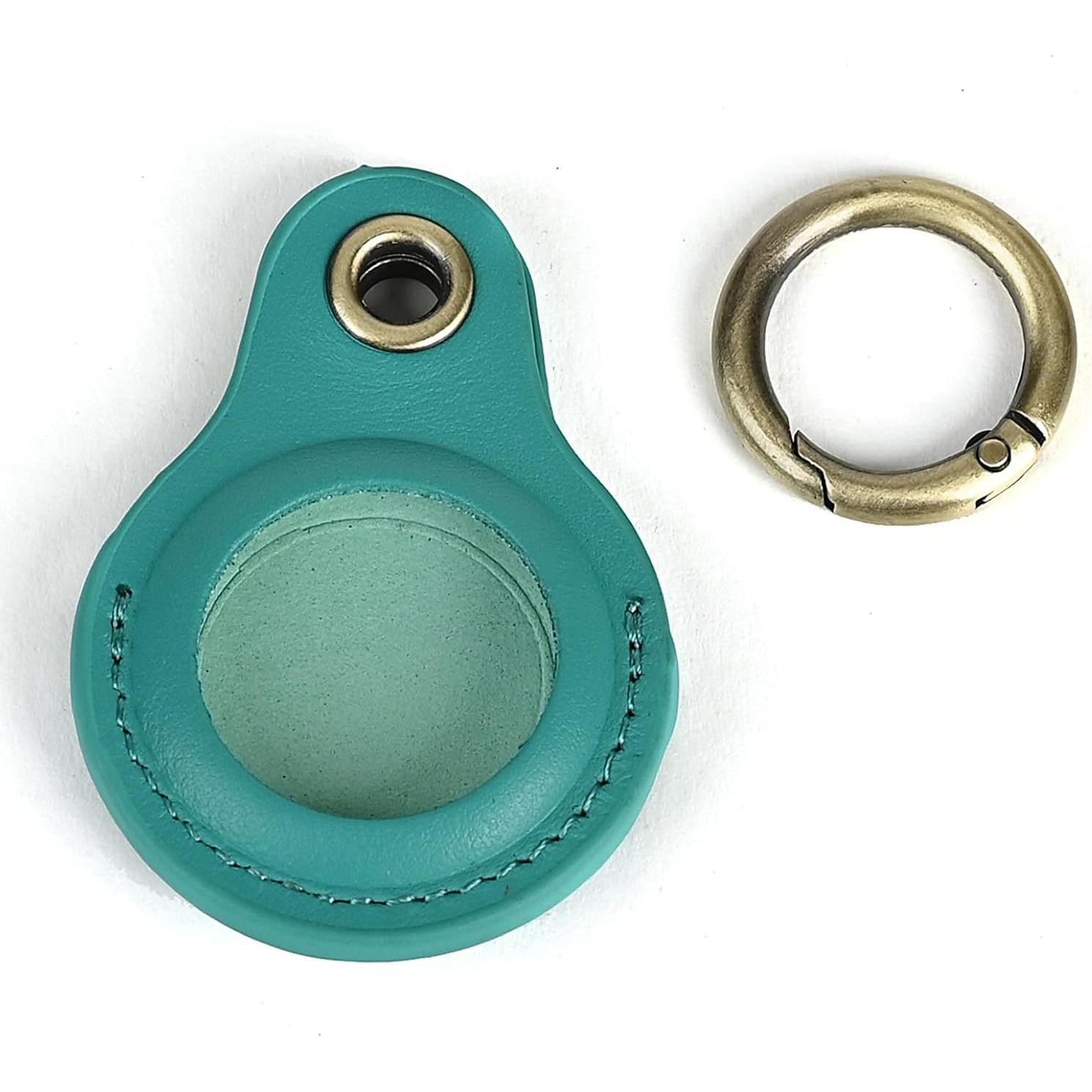 Funda de cuero Tusks para Apple AirTag - Azul Aqua