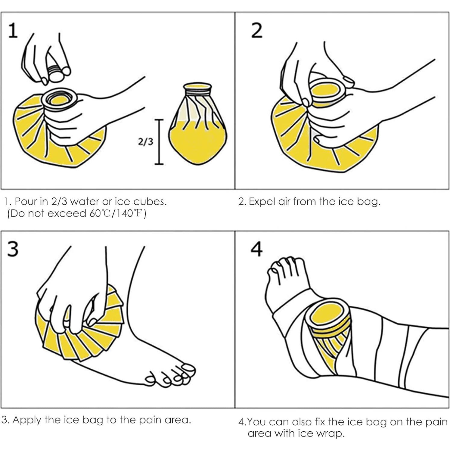 Bolsas de Hielo Reutilizables VOPOCO para Terapia Fría y Caliente
