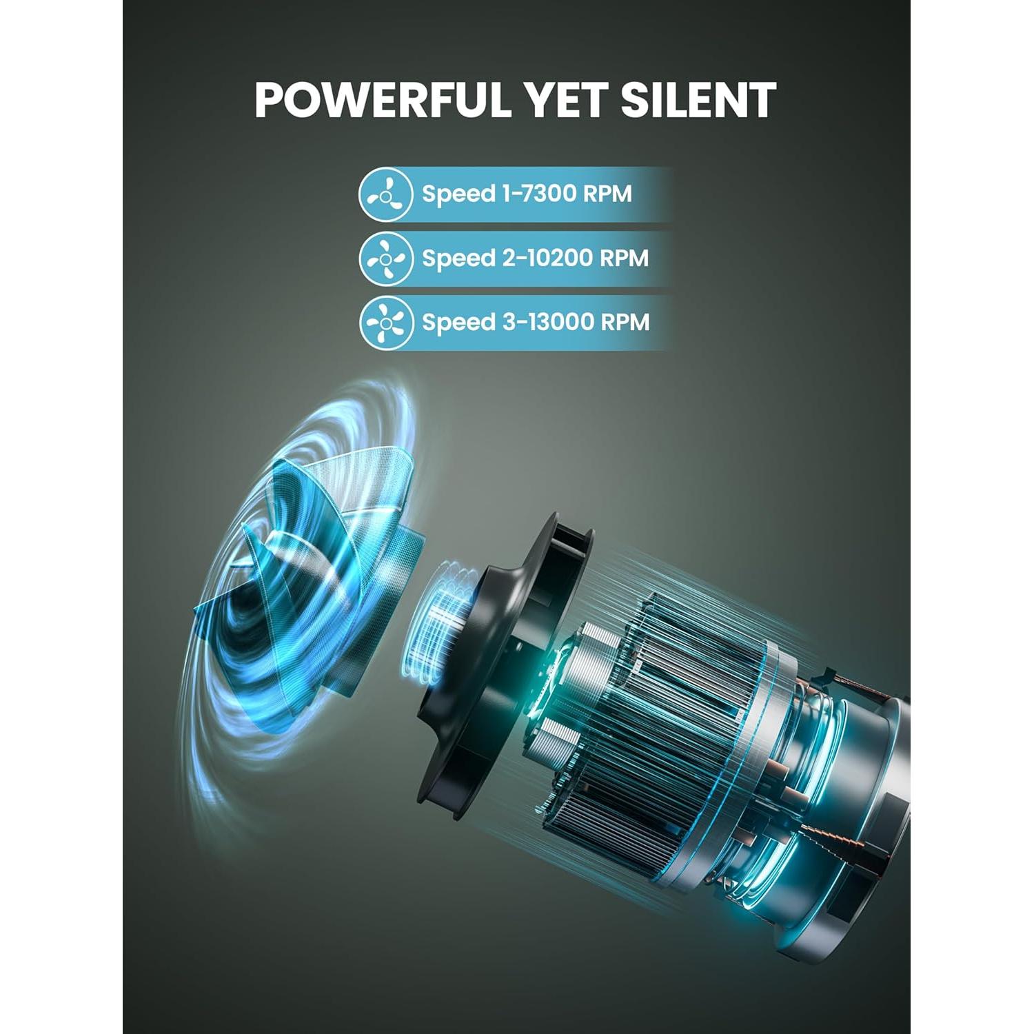 Ventilador de Cintura Portátil Comoistar con Luz LED y 3 Velocidades