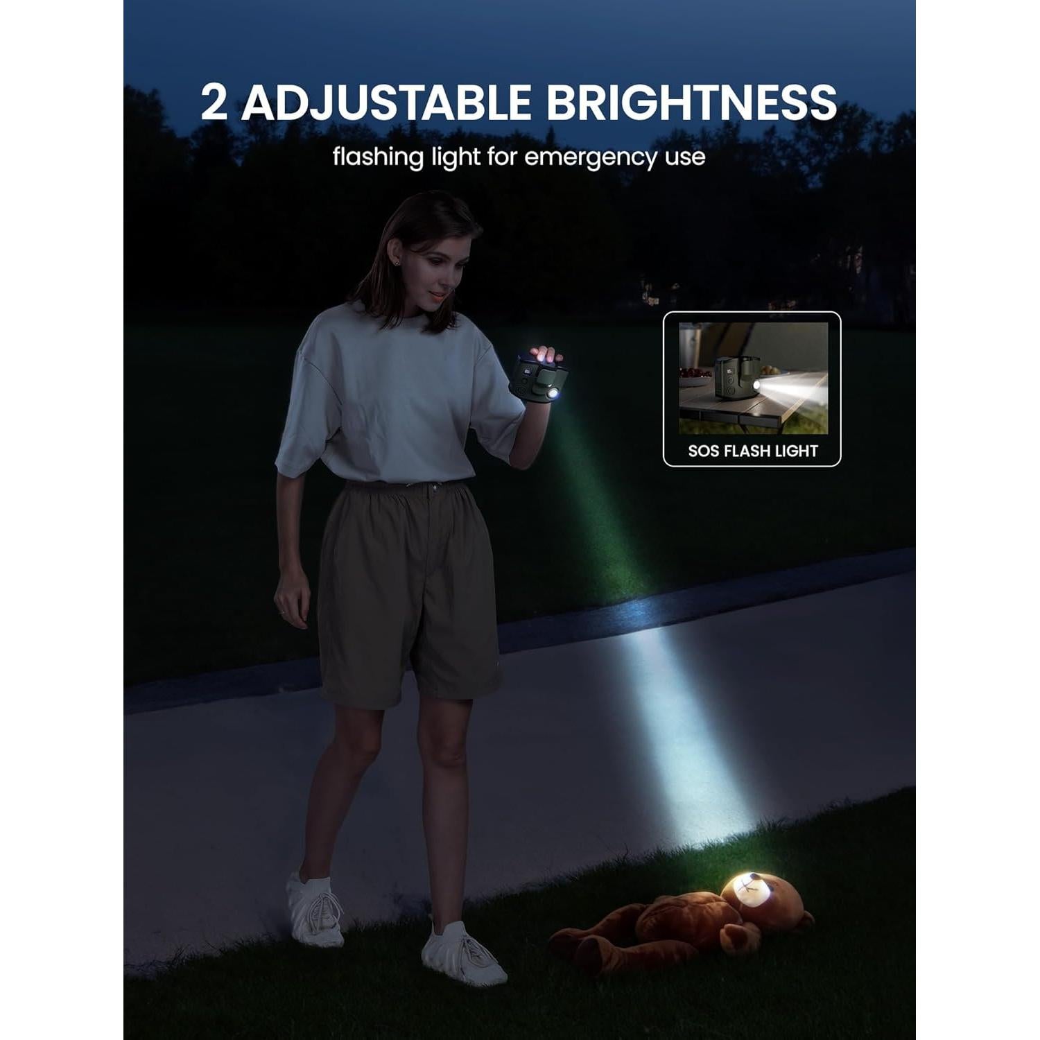 Ventilador de Cintura Portátil Comoistar con Luz LED y 3 Velocidades