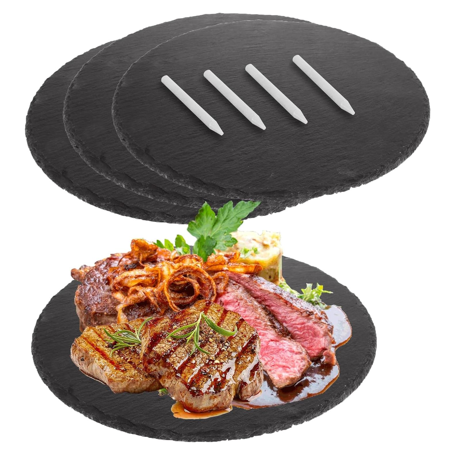 Set de 4 Tablas de Queso de Pizarra EATHEATY 28x28 cm