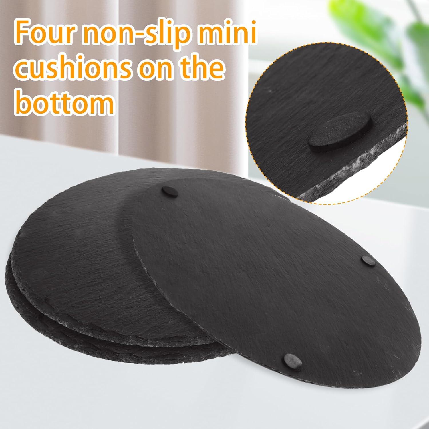 Set de 4 Tablas de Queso de Pizarra EATHEATY 28x28 cm