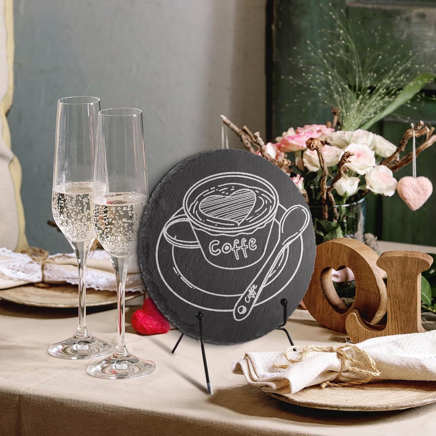 Set de 4 Tablas de Queso de Pizarra EATHEATY 28x28 cm