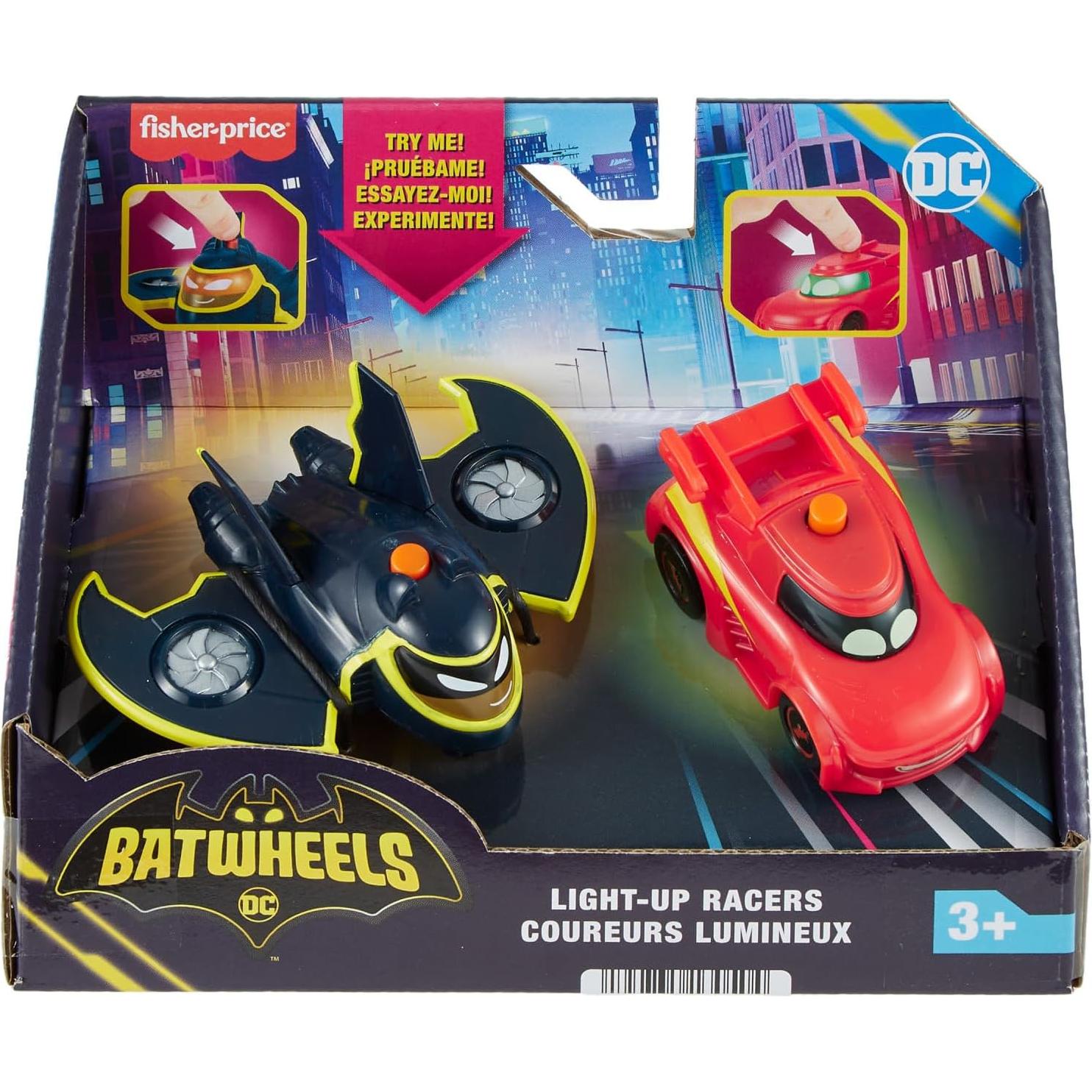 Coches de Juguete Fisher-Price Batwheels 2-Pack Iluminados