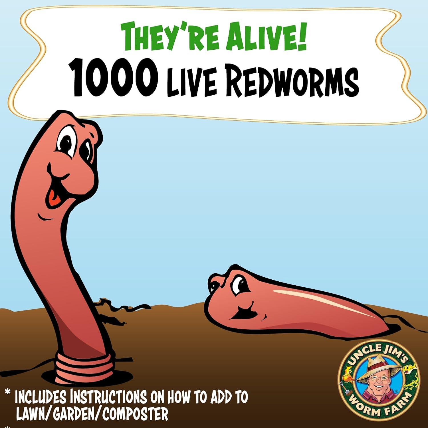 Lombrices Rojas Wiggler 1000 Contador - Granja del Tío Jim