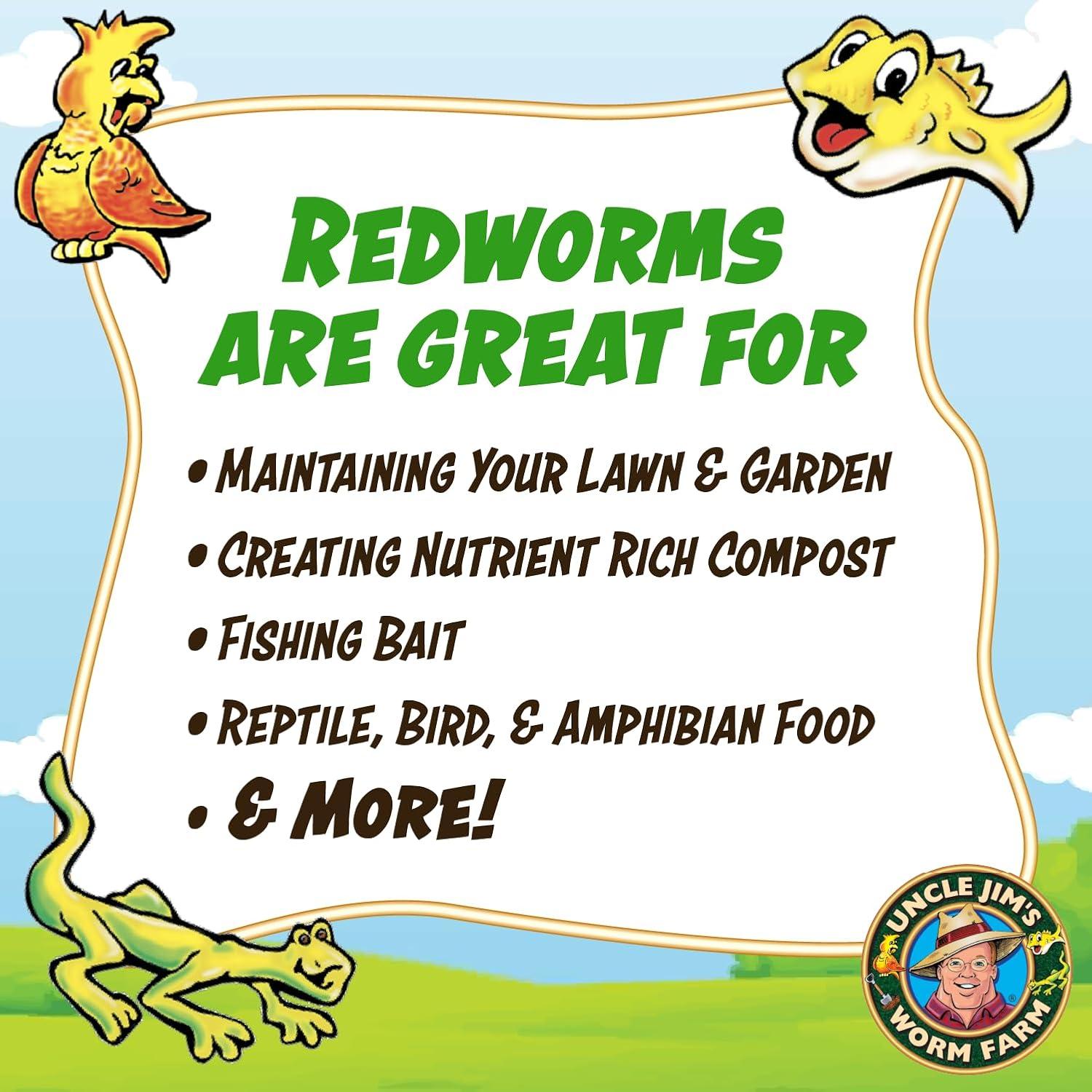 Lombrices Rojas Wiggler 1000 Contador - Granja del Tío Jim