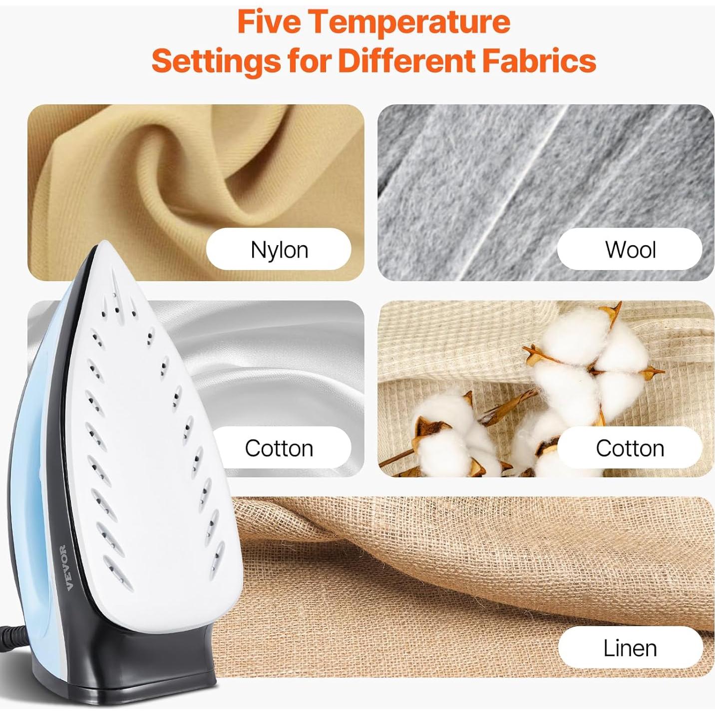 Plancha de Vapor VEVOR 1700W con Tanque 1.8L y Apagado Automático