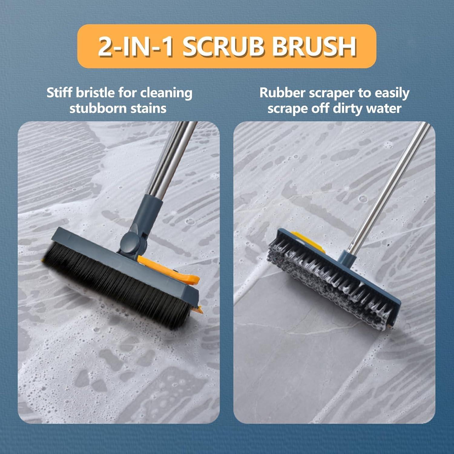 Cepillo de Fregado 2 en 1 Theiyhyu Azul con Mango Largo