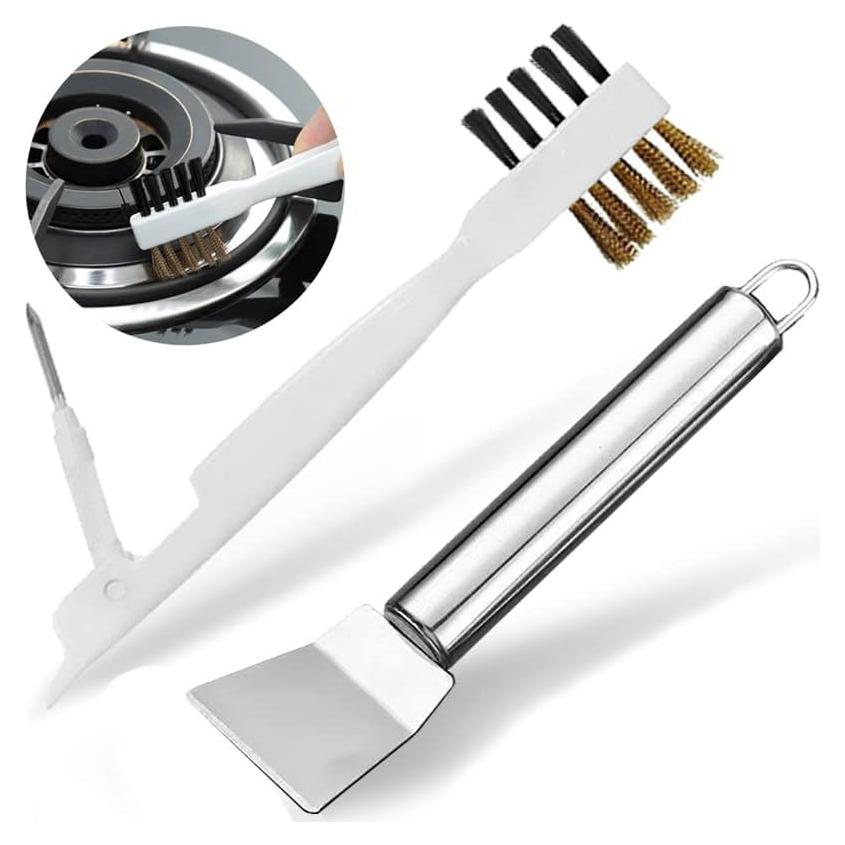 Juego de limpieza para estufa Leuapl - Cepillo y raspador acero