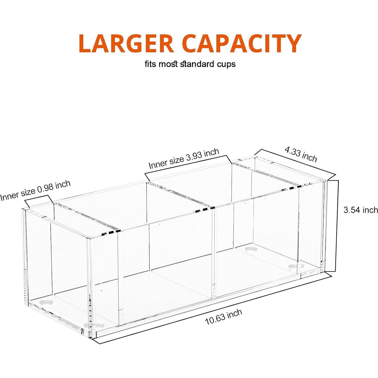 Soporte para Tazas Richboom Doble Transparente 27.5x11x9cm