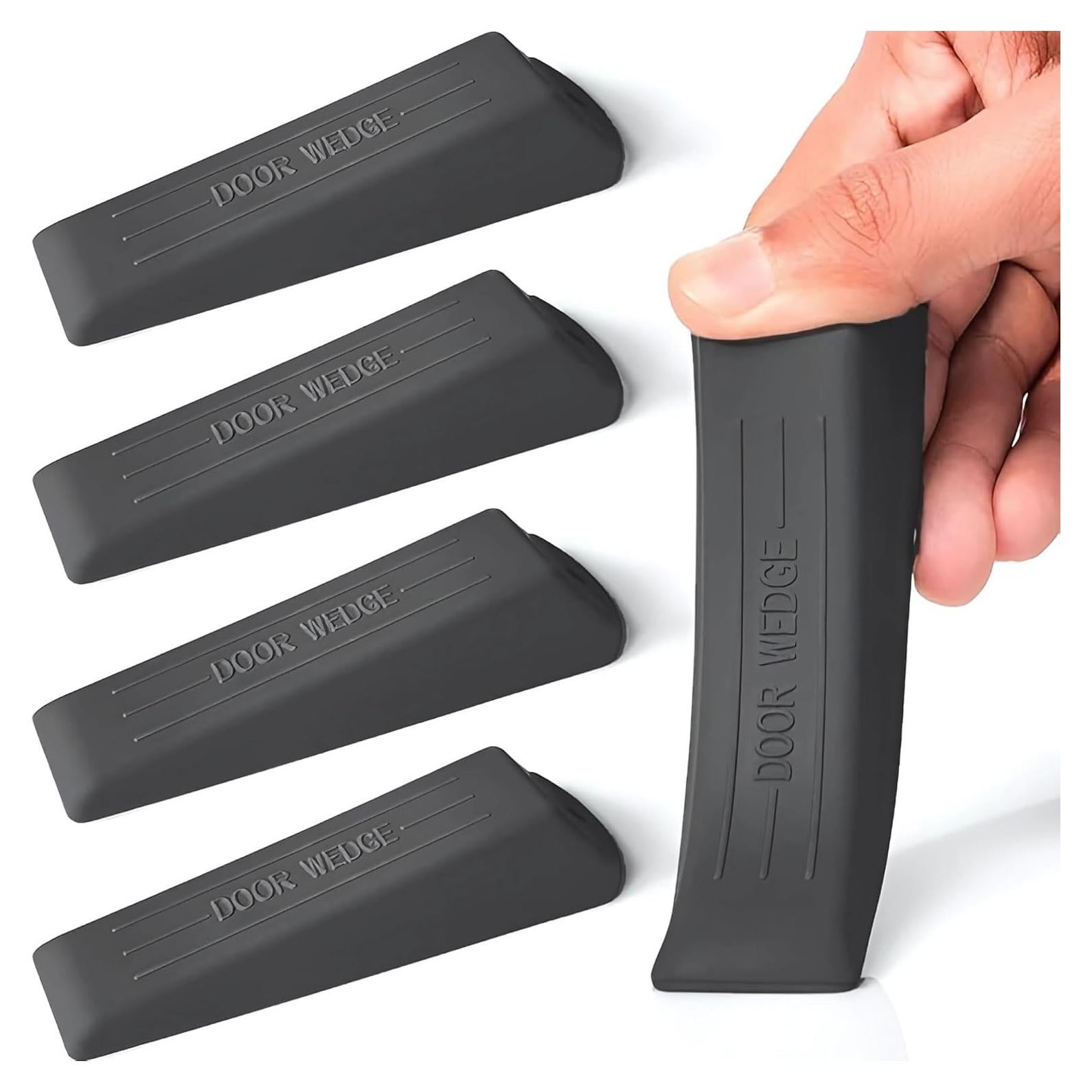 Topes de puerta de goma UNS Essentials, paquete de 5, antideslizantes