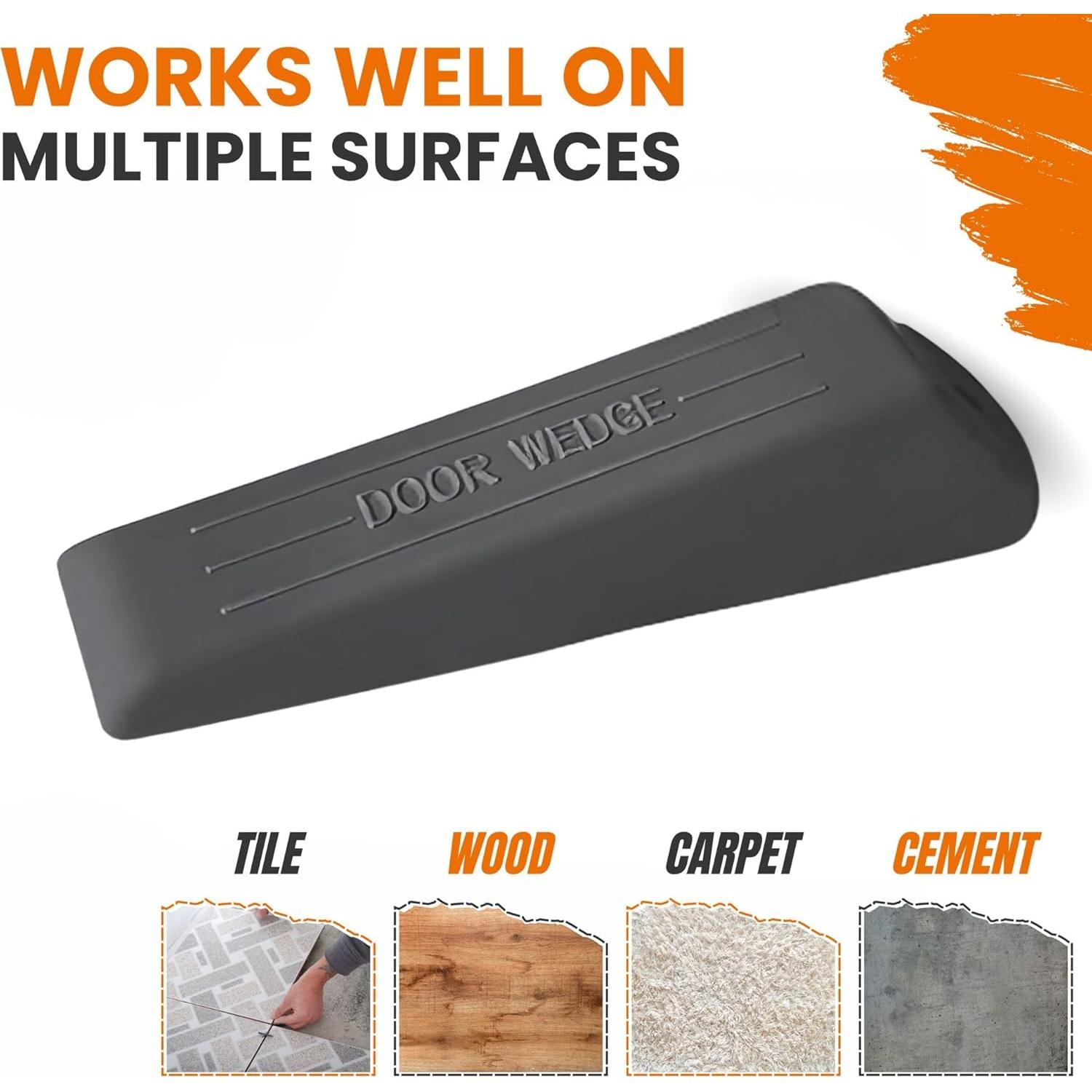 Topes de puerta de goma UNS Essentials, paquete de 5, antideslizantes