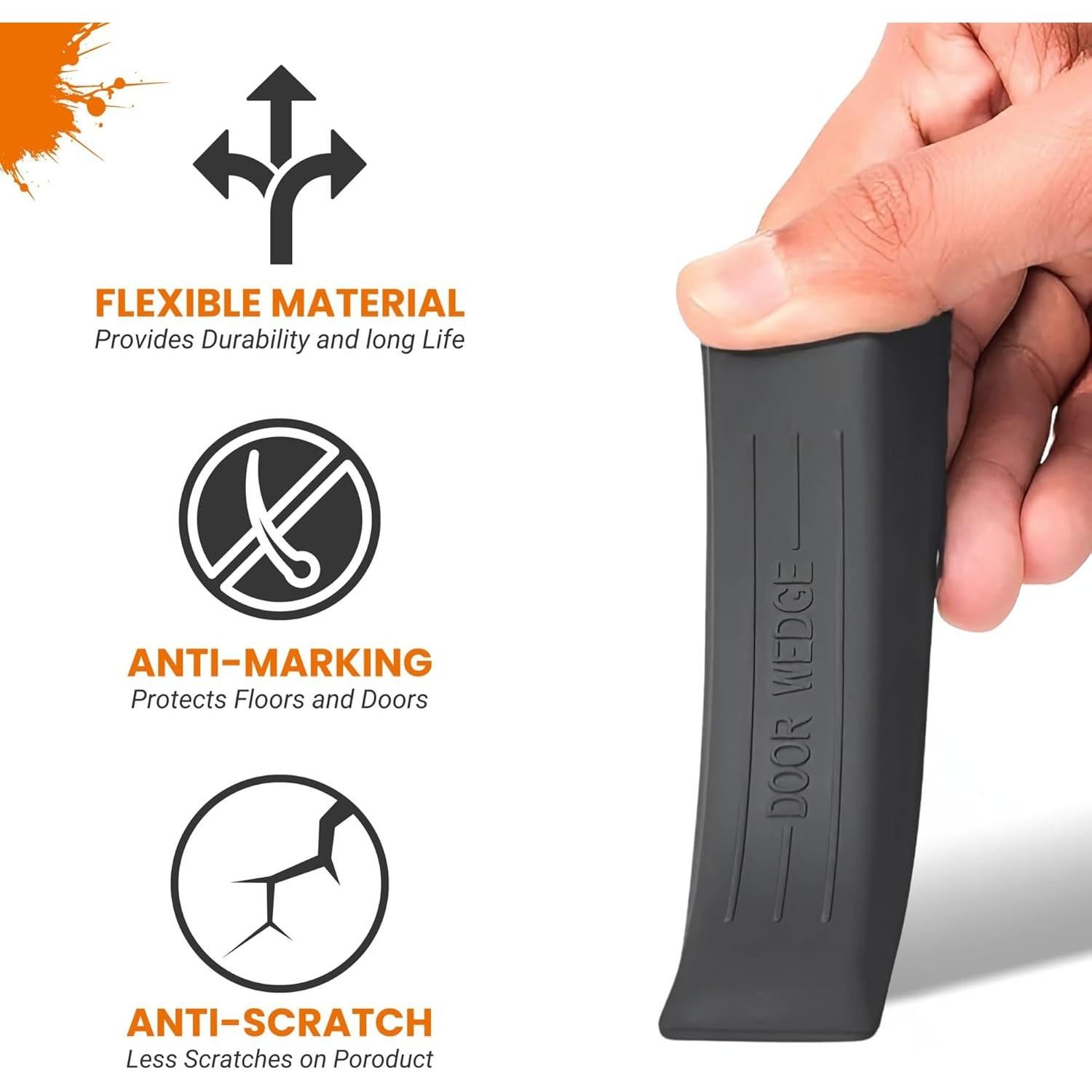 Topes de puerta de goma UNS Essentials, paquete de 5, antideslizantes