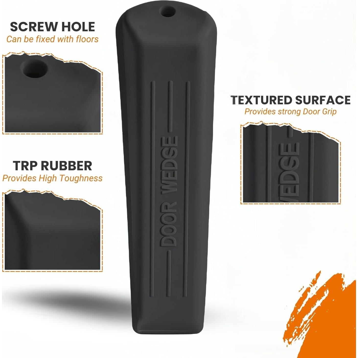 Topes de puerta de goma UNS Essentials, paquete de 5, antideslizantes