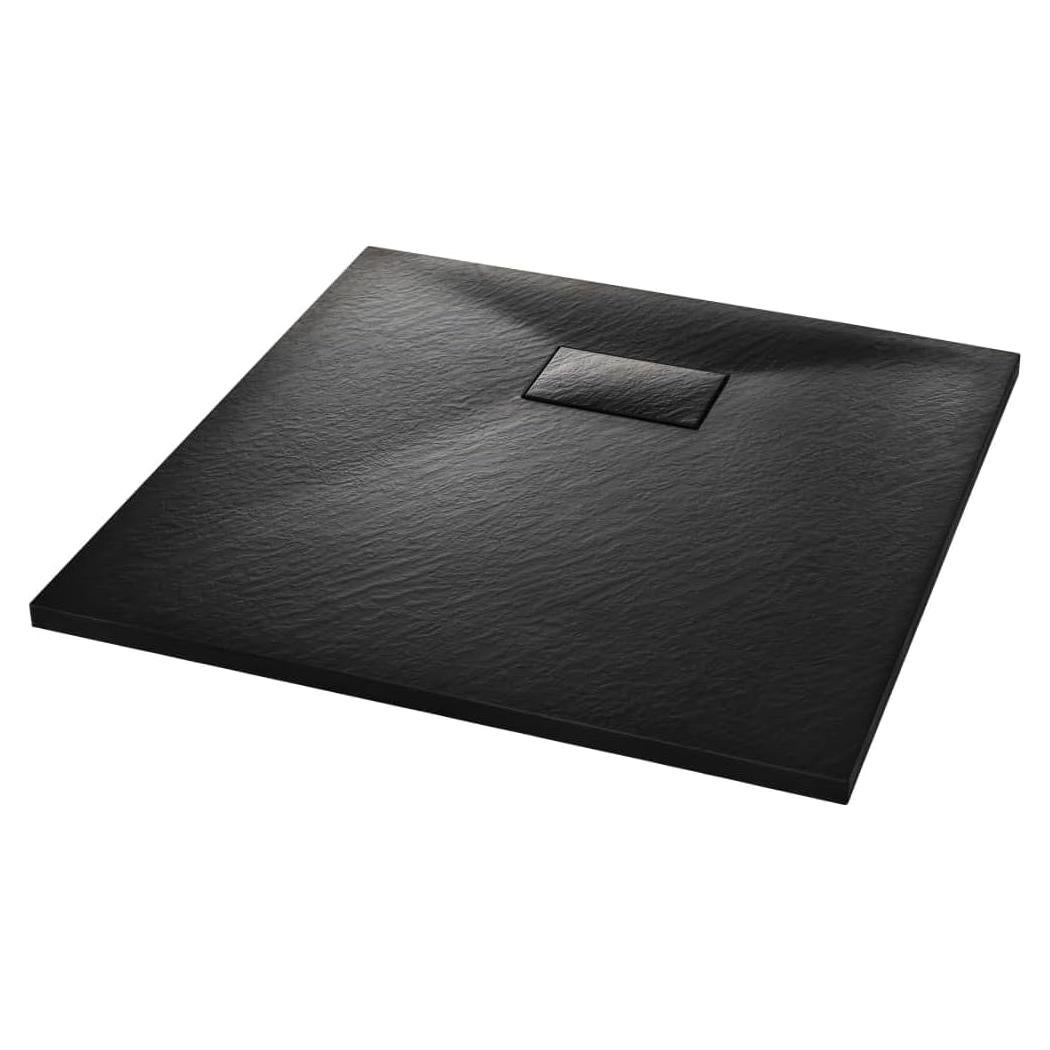 Base de Ducha vidaXL 80x80 cm Antideslizante Negro SMC