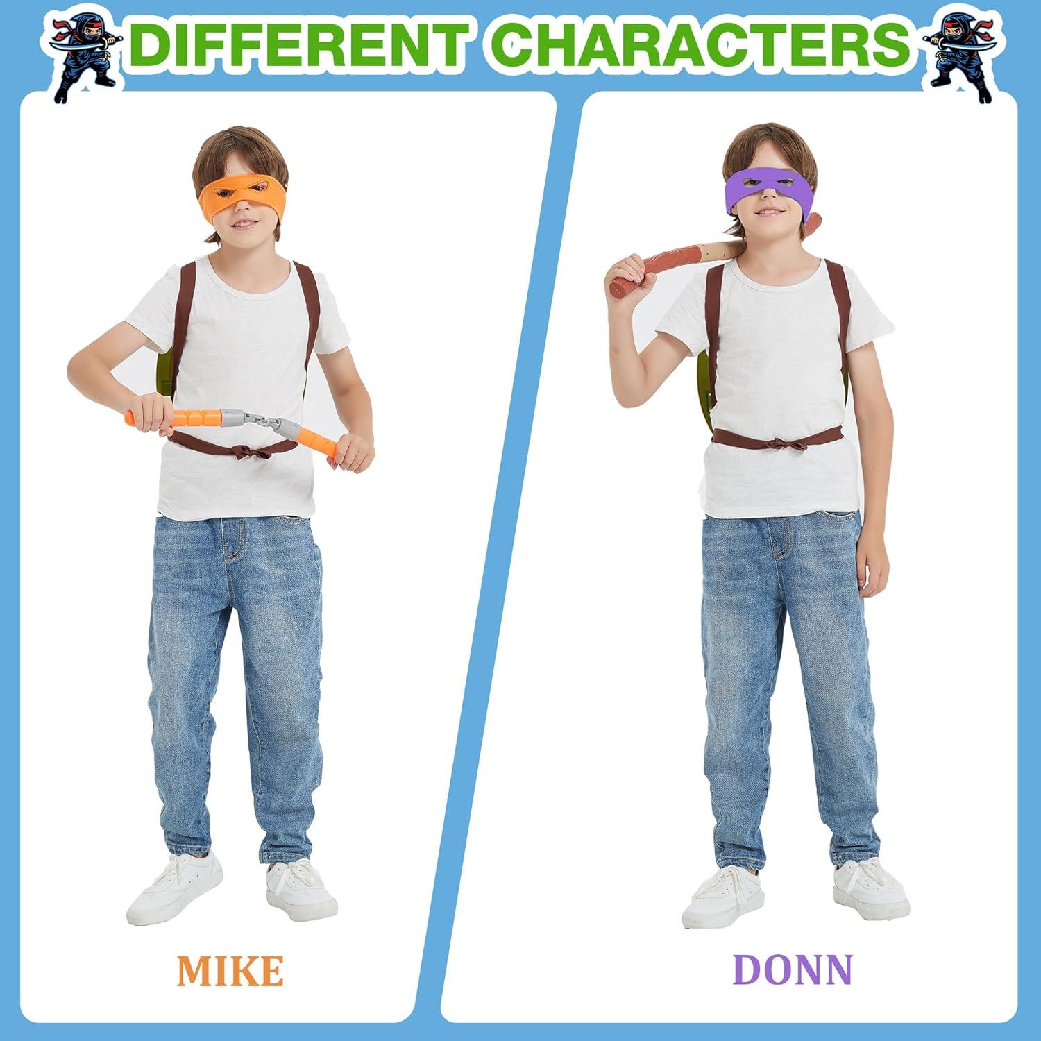 Disfraz de Ninja Superhéroe Naranja con Armas y Máscara