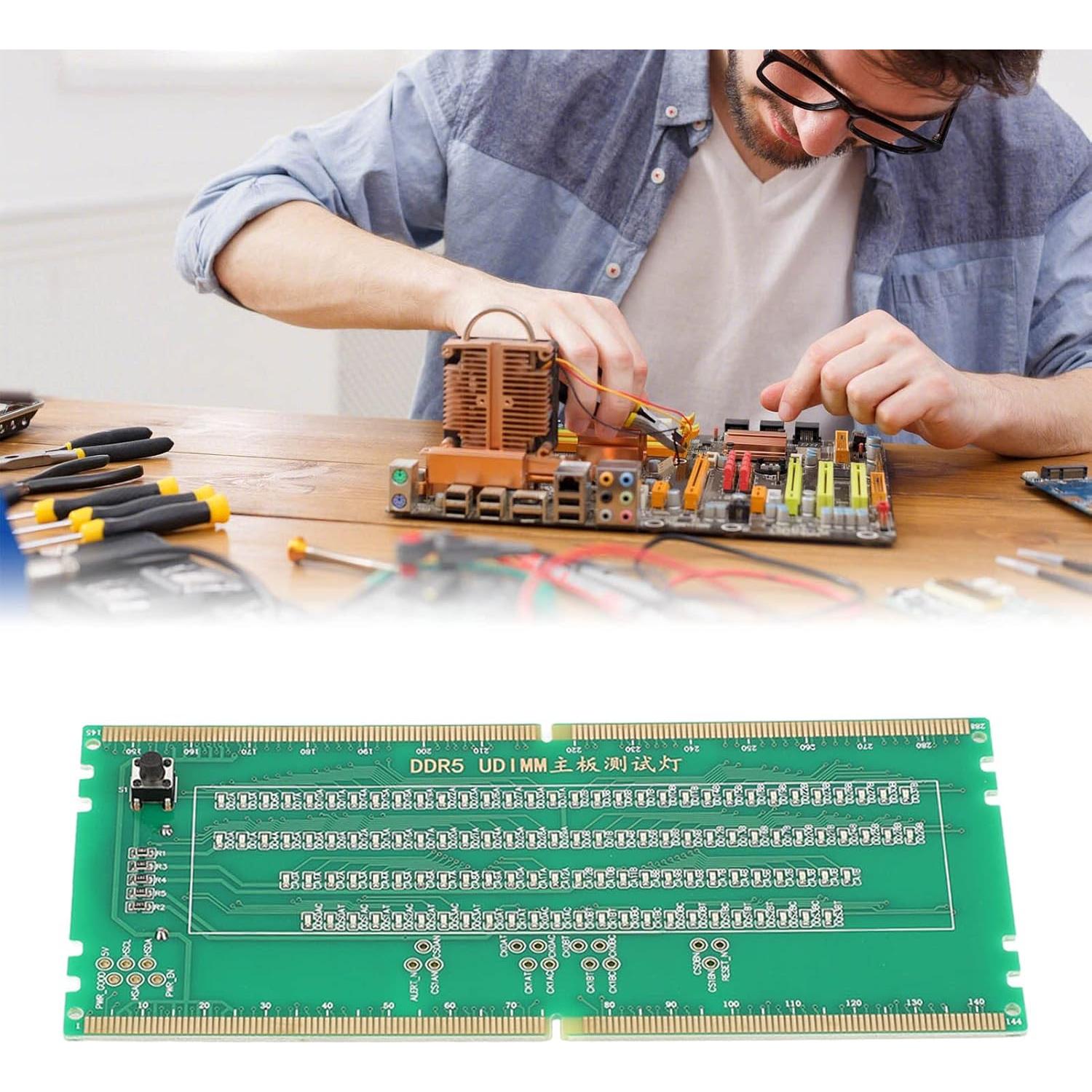 Tarjeta de prueba RAM DDR5 Leapiture con luces LED portátil