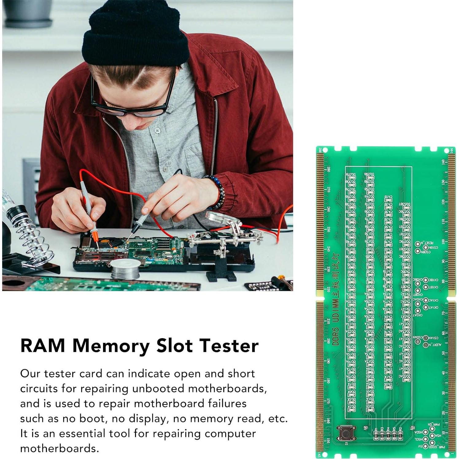 Tarjeta de prueba RAM DDR5 Leapiture con luces LED portátil