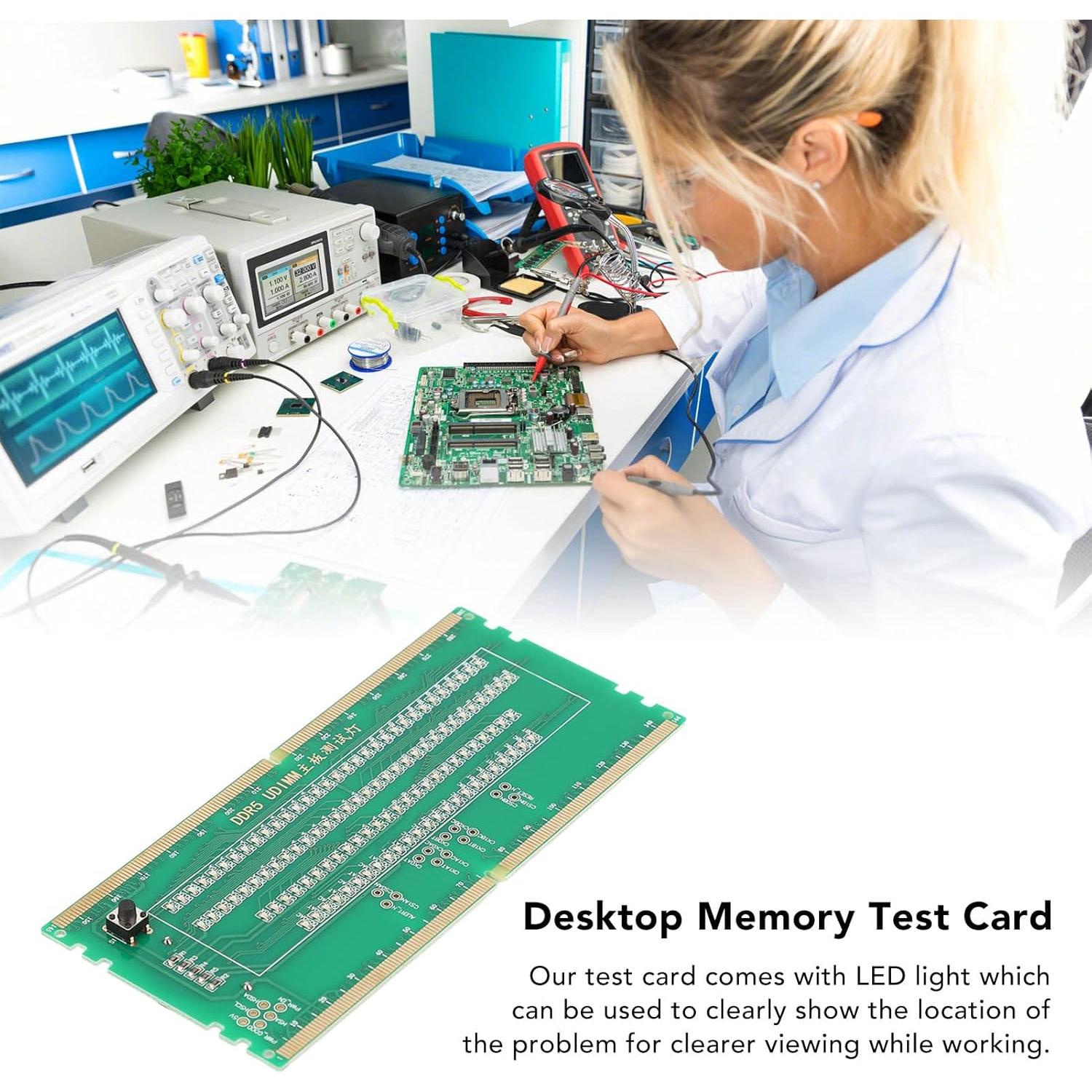 Tarjeta de prueba RAM DDR5 Leapiture con luces LED portátil