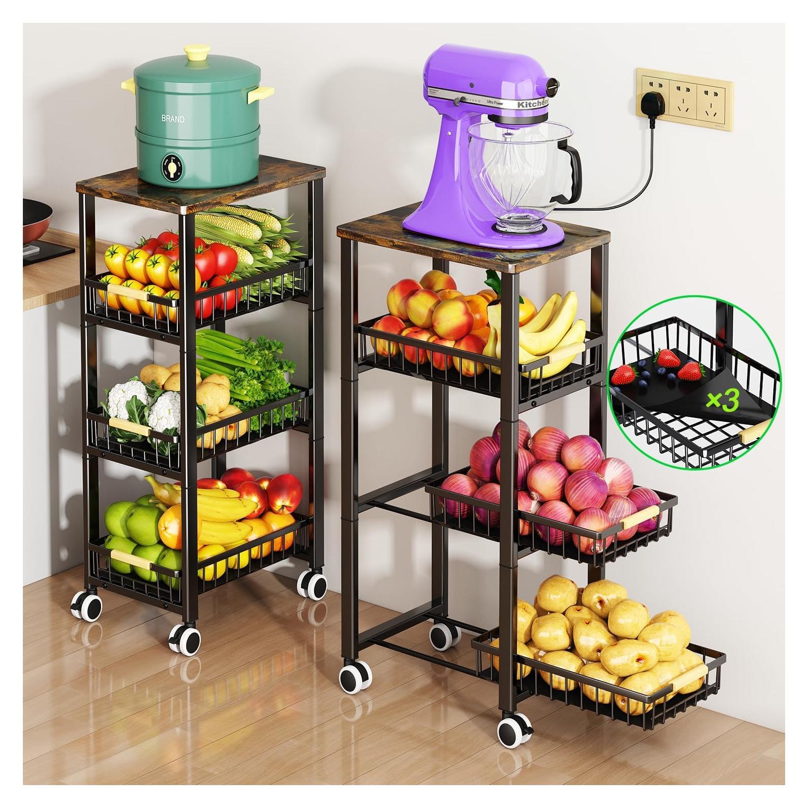 Cesta de Almacenamiento de Frutas y Verduras Miyawell 4 Niveles