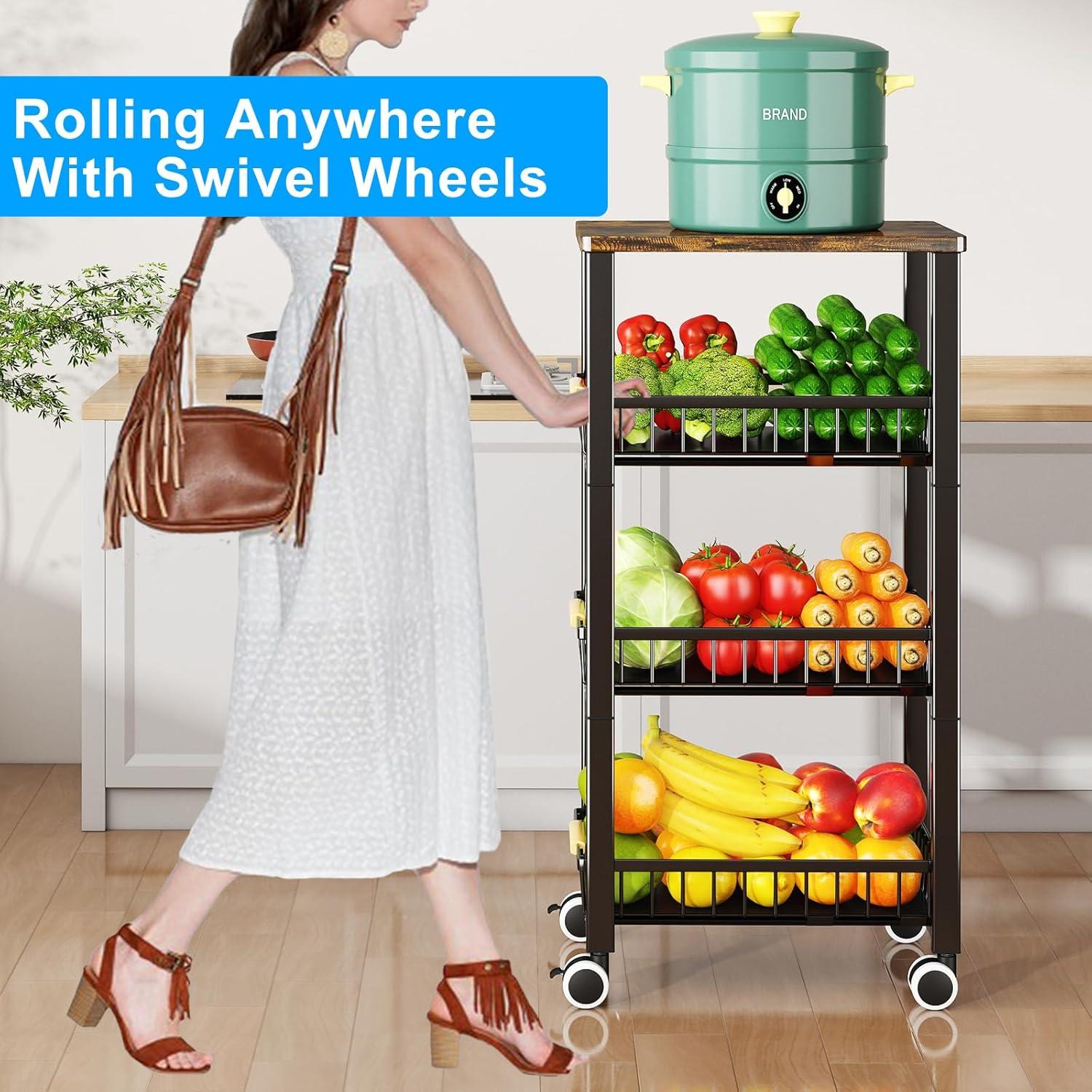 Cesta de Almacenamiento de Frutas y Verduras Miyawell 4 Niveles