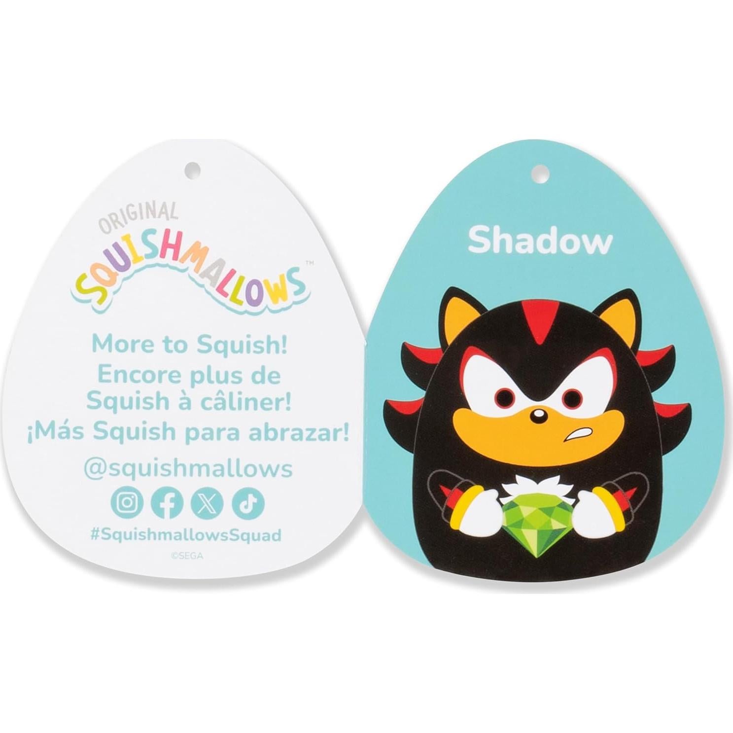 Peluche Squishmallows Sonic Shadow 35.56cm Verde Esmeralda