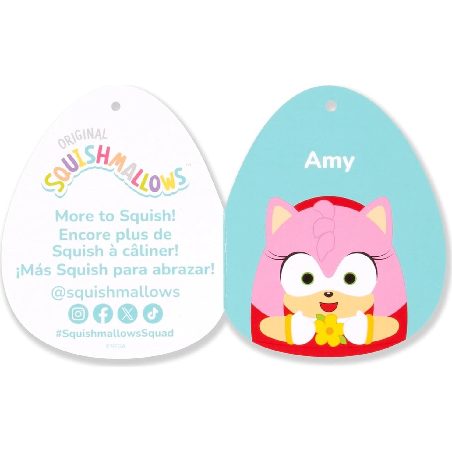 Peluche Squishmallows 35.56cm Amy Rose Sonic Flores