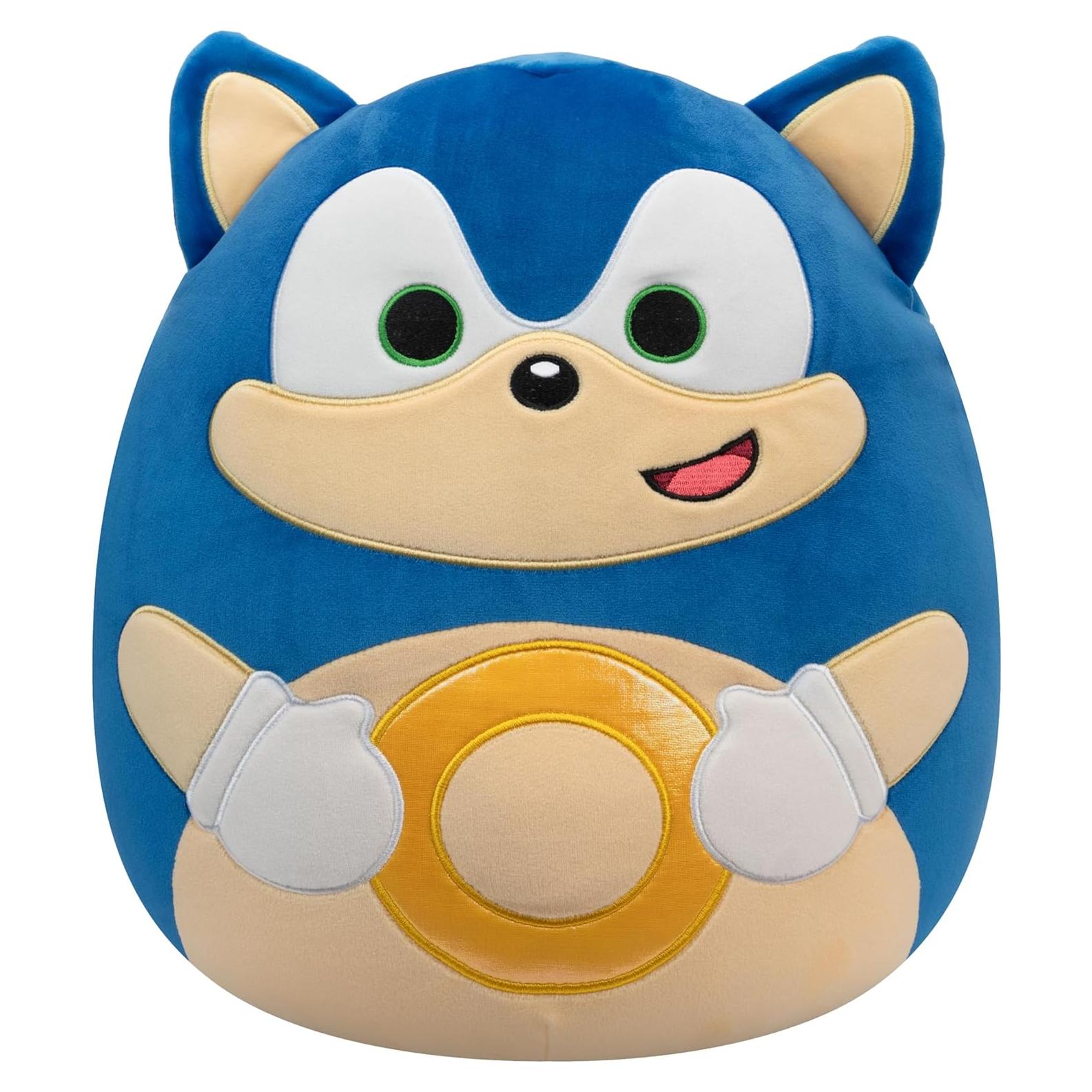 Peluche Squishmallows Sonic 35.56 cm con Anillos Dorados