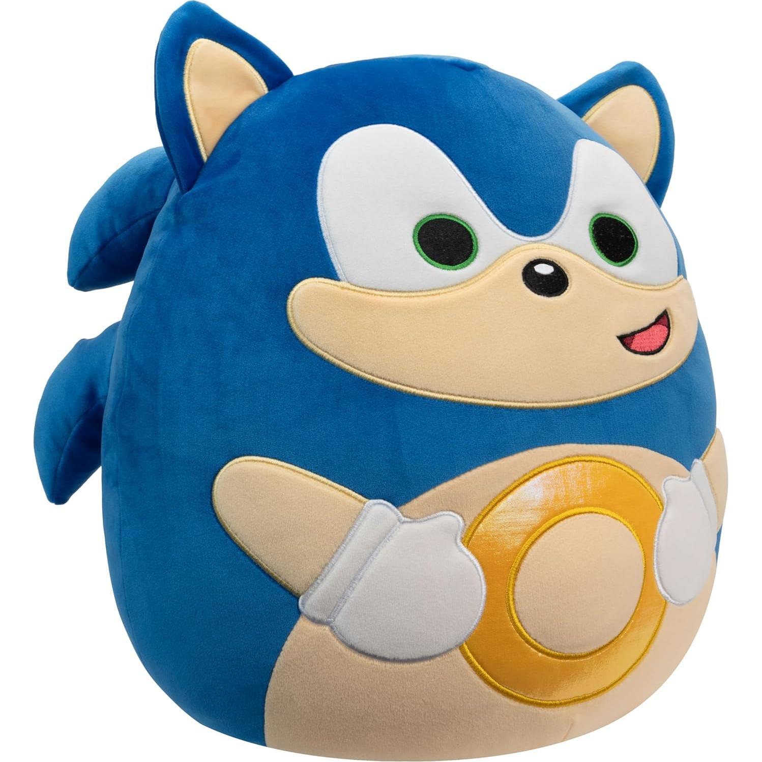 Peluche Squishmallows Sonic 35.56 cm con Anillos Dorados