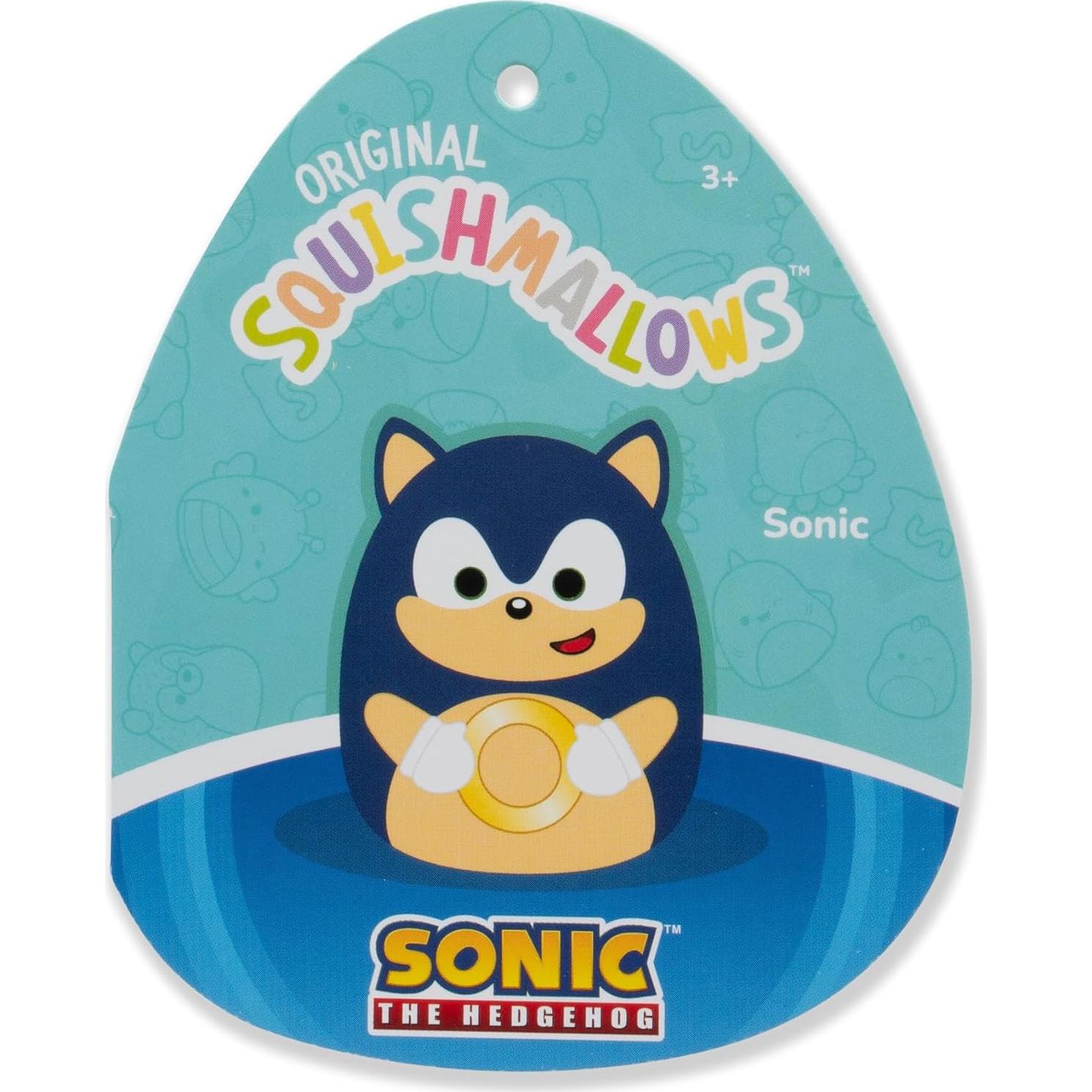 Peluche Squishmallows Sonic 35.56 cm con Anillos Dorados