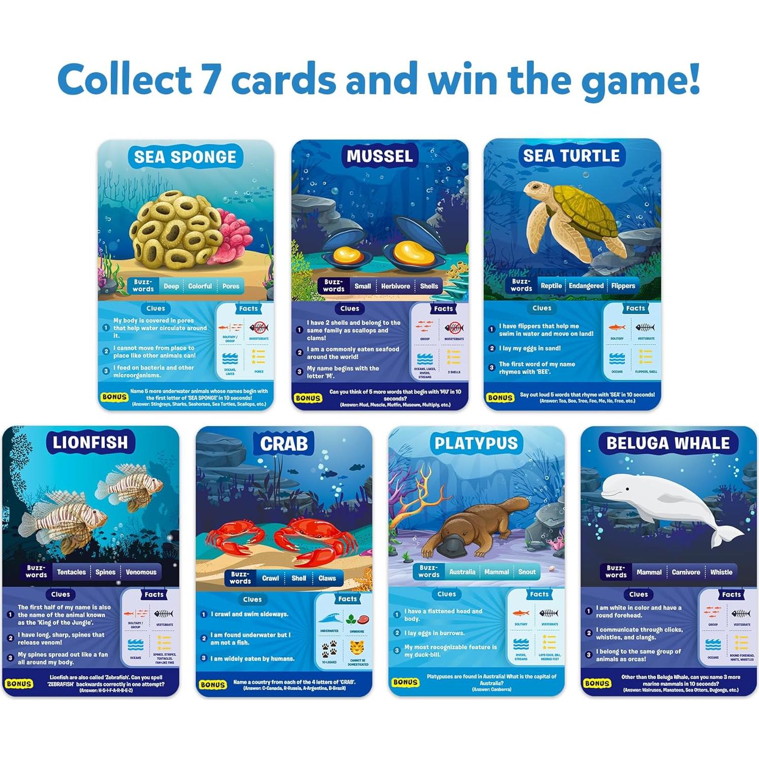 Skillmatics Adivina en 10 Animales Acuáticos - Juego Familiar