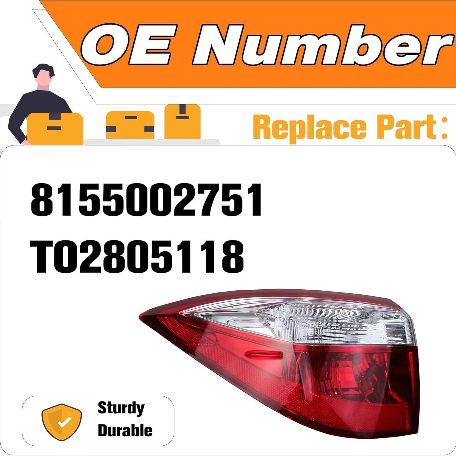 Luz Trasera Izquierda LEVANLIGHT para Toyota Corolla 2014-2016