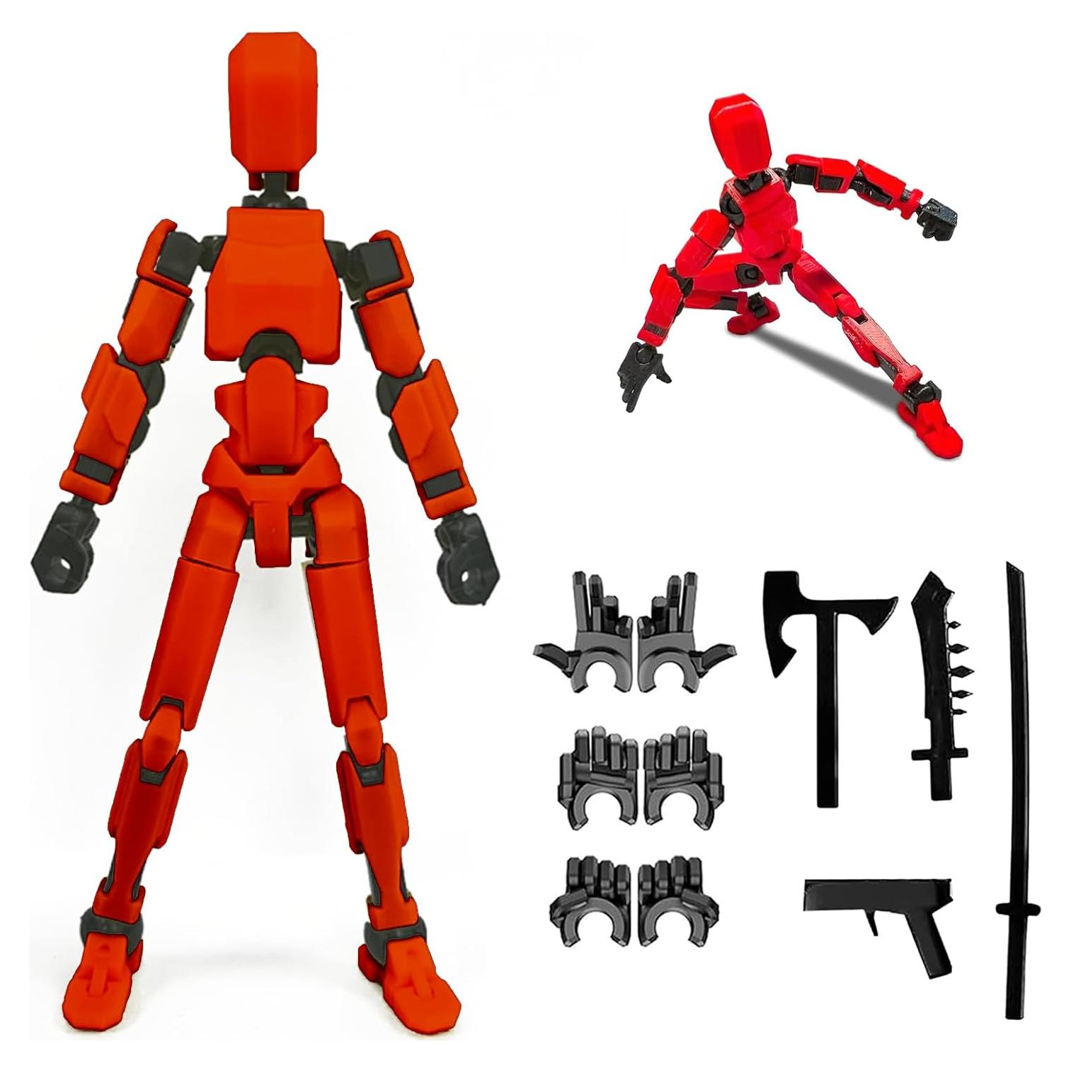 Figura de Acción Titan 13 Robot Rojo 3D con Joints Móviles