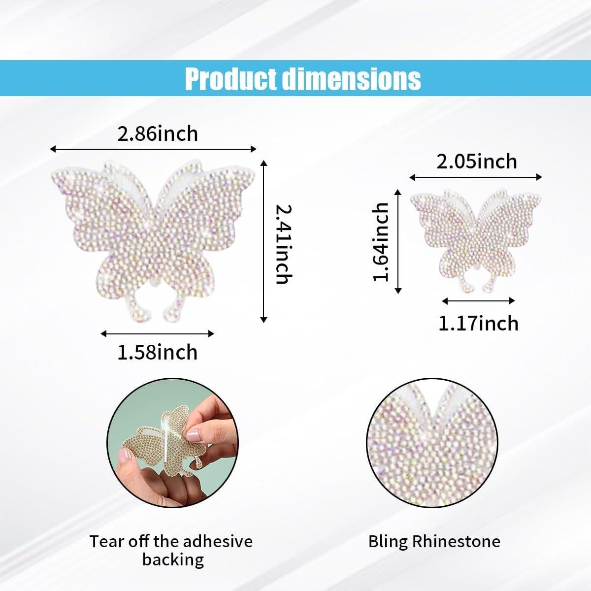 Calcomanías de Mariposa Brillante GLSOWEE - 8 Piezas, Color AB