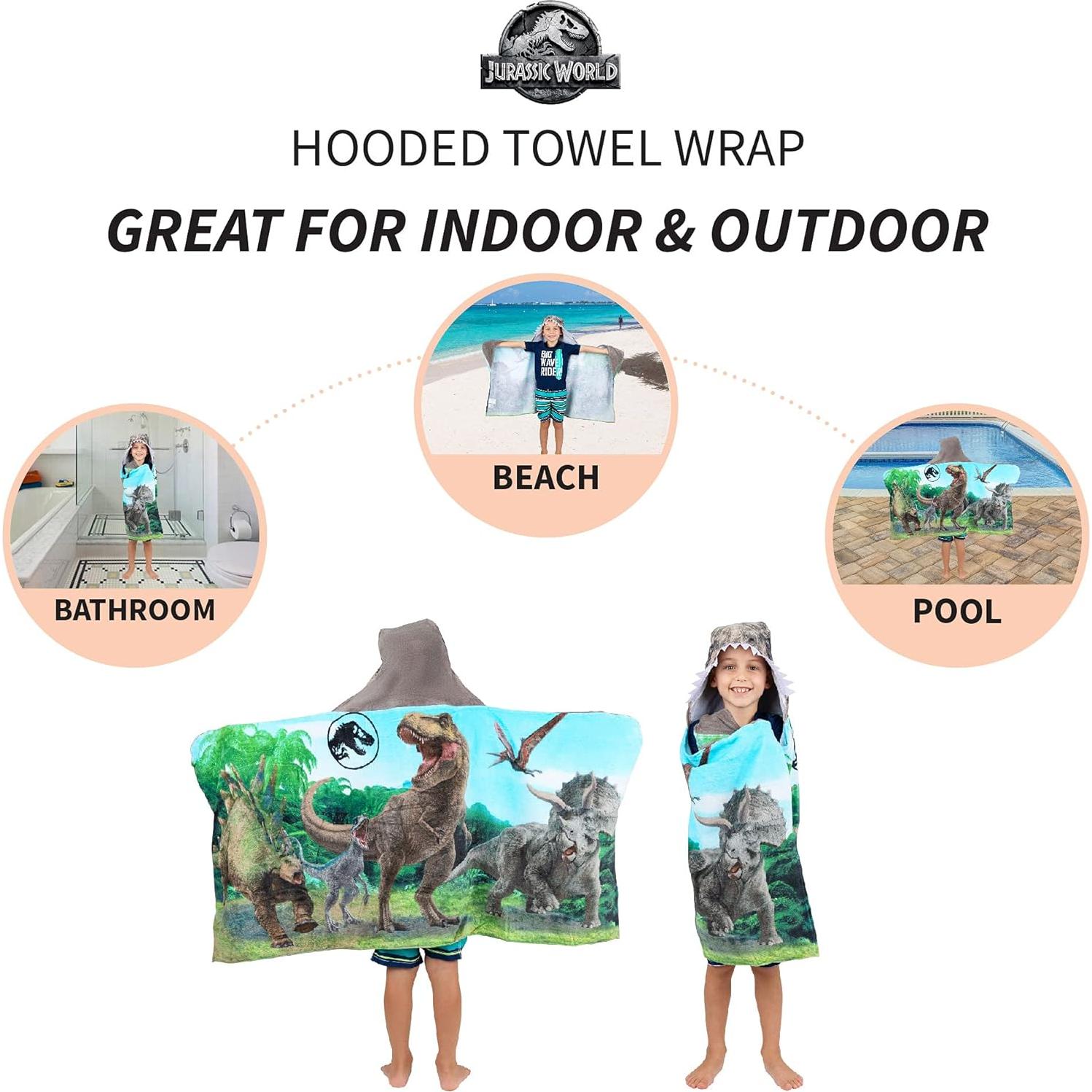 Toalla con Capucha Jurassic World Franco 61x127 cm Algodón