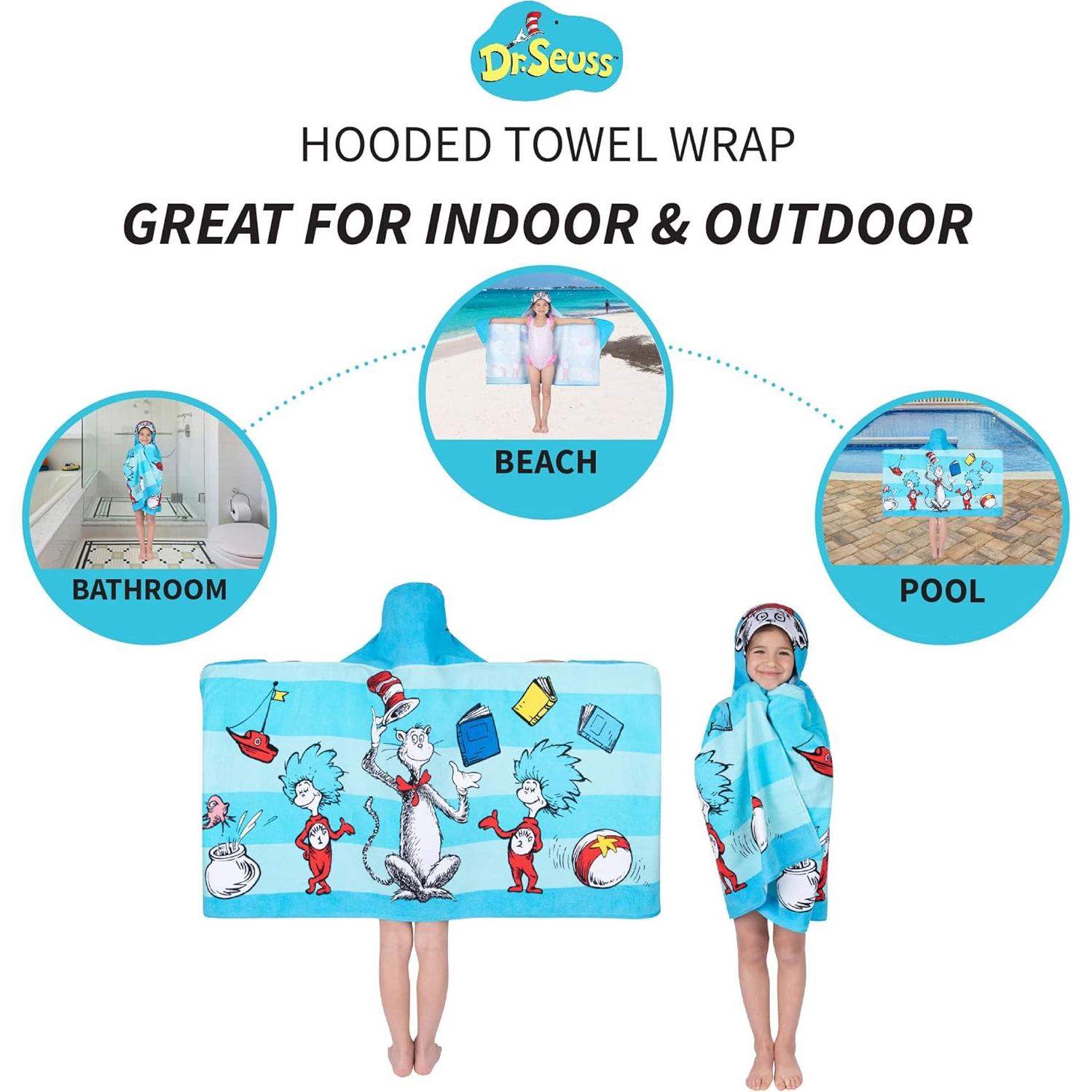 Toalla con capucha Dr. Seuss 61x127 cm para baño y playa