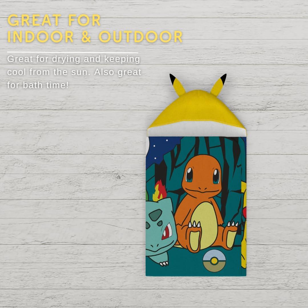 Toalla con Capucha Pokémon Franco 61x127 cm Suave y Absorbente