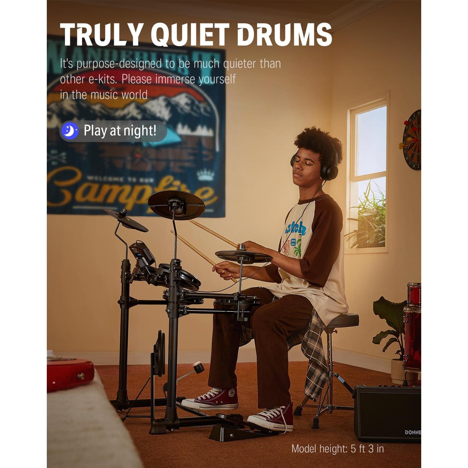 Batería Electrónica Donner DED-80 con 4 Pads y 180 Sonidos