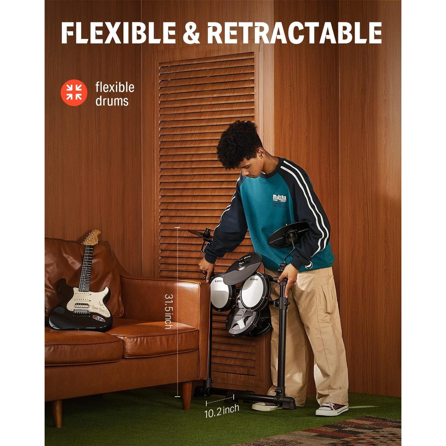 Batería Electrónica Donner DED-80 con 4 Pads y 180 Sonidos