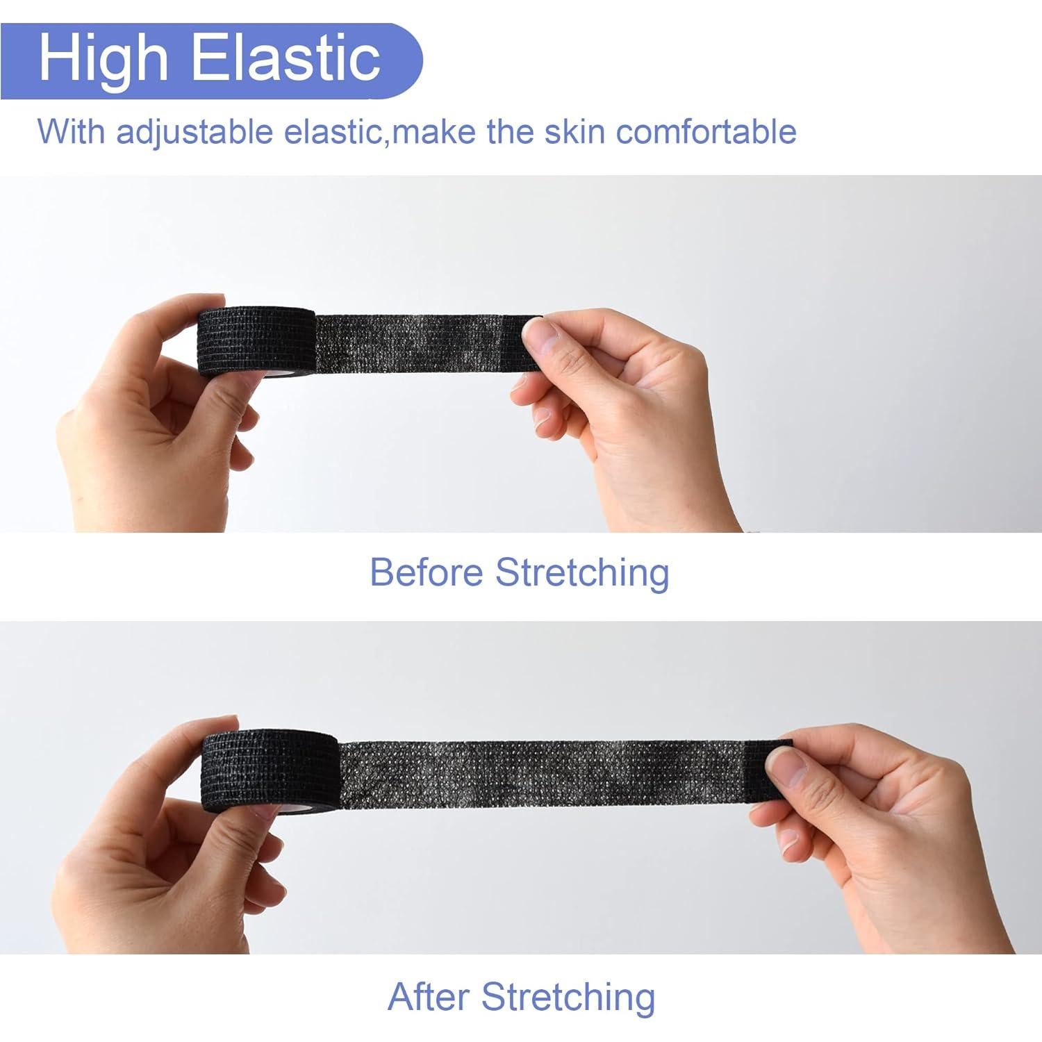 Paquete de 9 Vendas Autoadhesivas Gondiane 2.54 cm x 4.57 m Negro