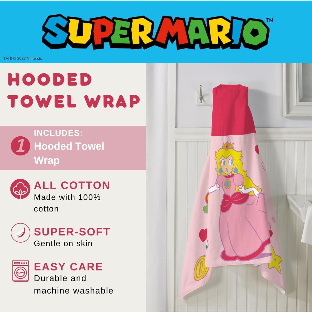 Toalla con Capucha Princesa Peach Franco 61x127 cm Algodón