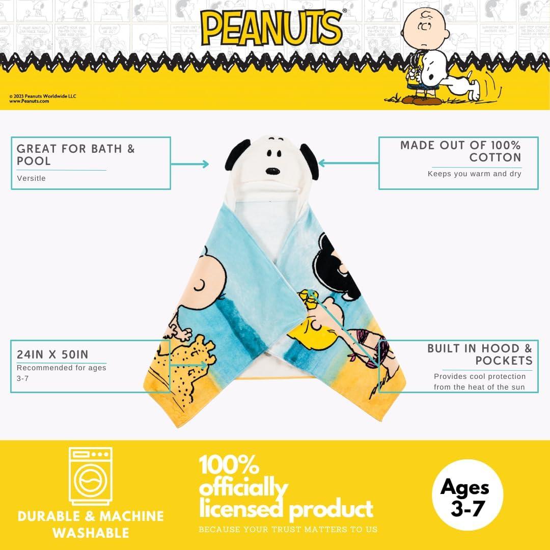 Toalla con Capucha Franco Peanuts 100% Algodón 61x127 cm