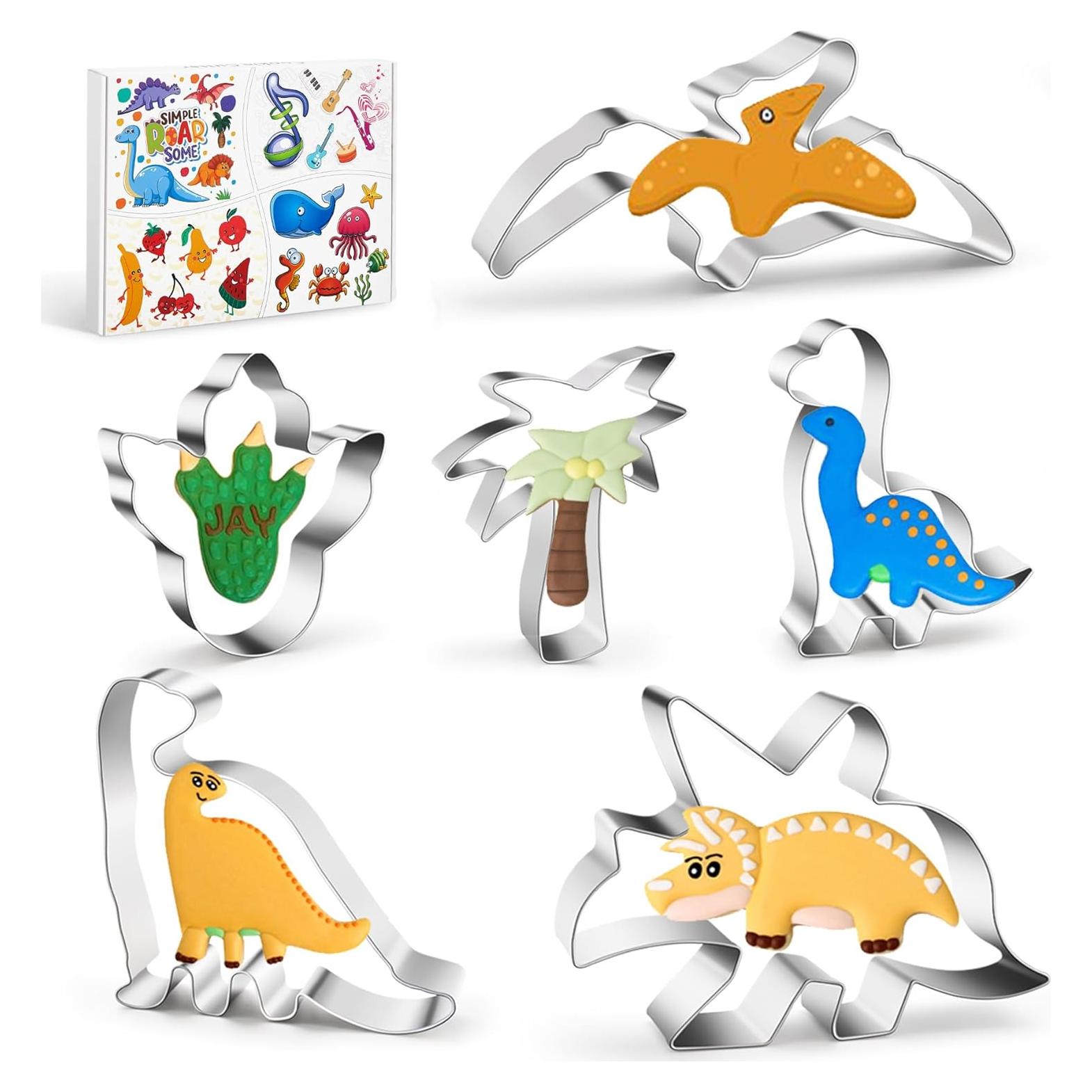 Cortadores de Galletas Dinosaurio WGPG - 6 Piezas Acero Inoxidable