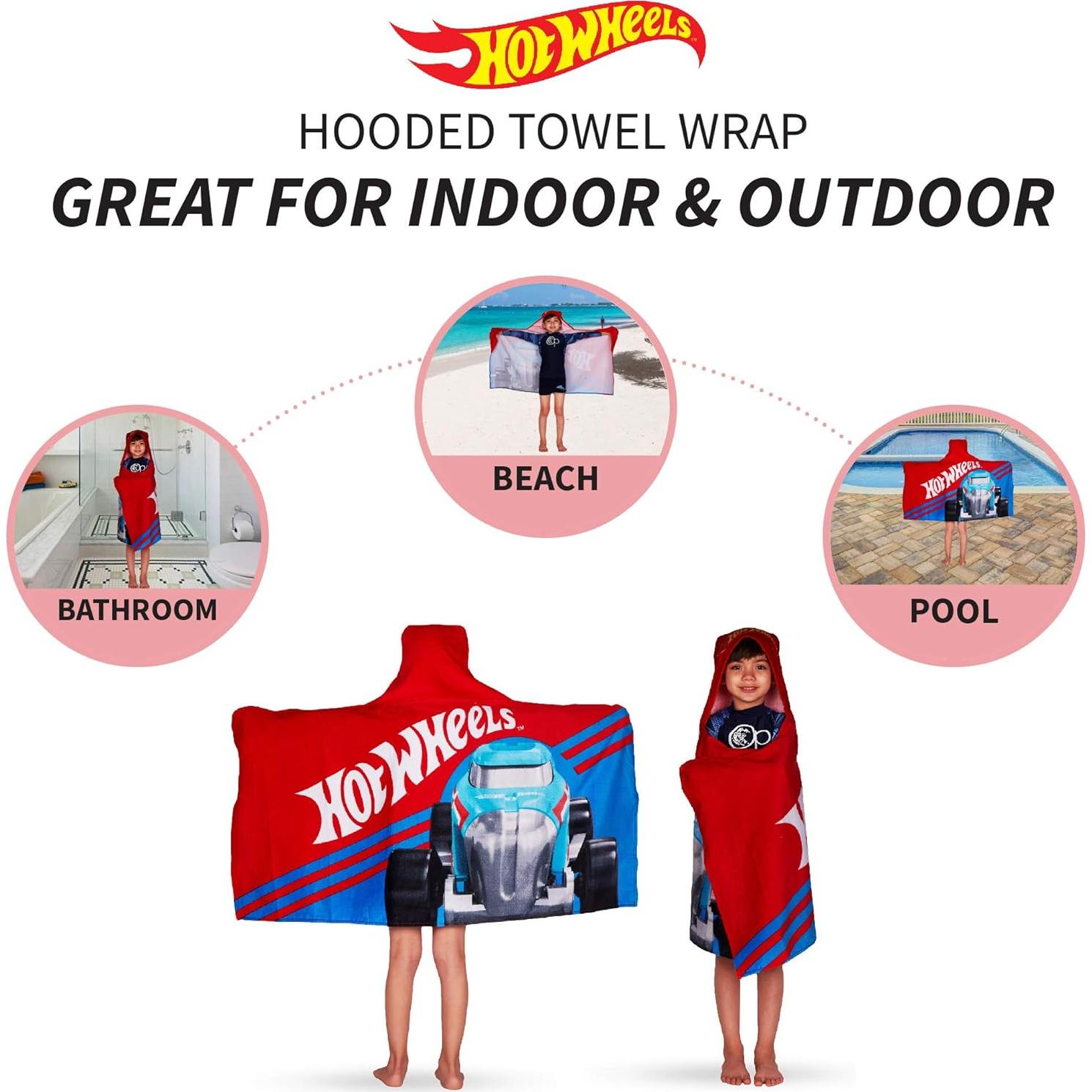 Toalla con Capucha Hot Wheels 61x127 cm Algodón Franco Kids